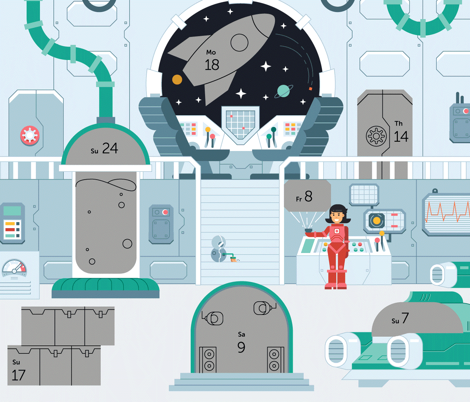 Скретч-календарь | Kaspersky — Изображение №10 — Иллюстрация, Графика на Dprofile