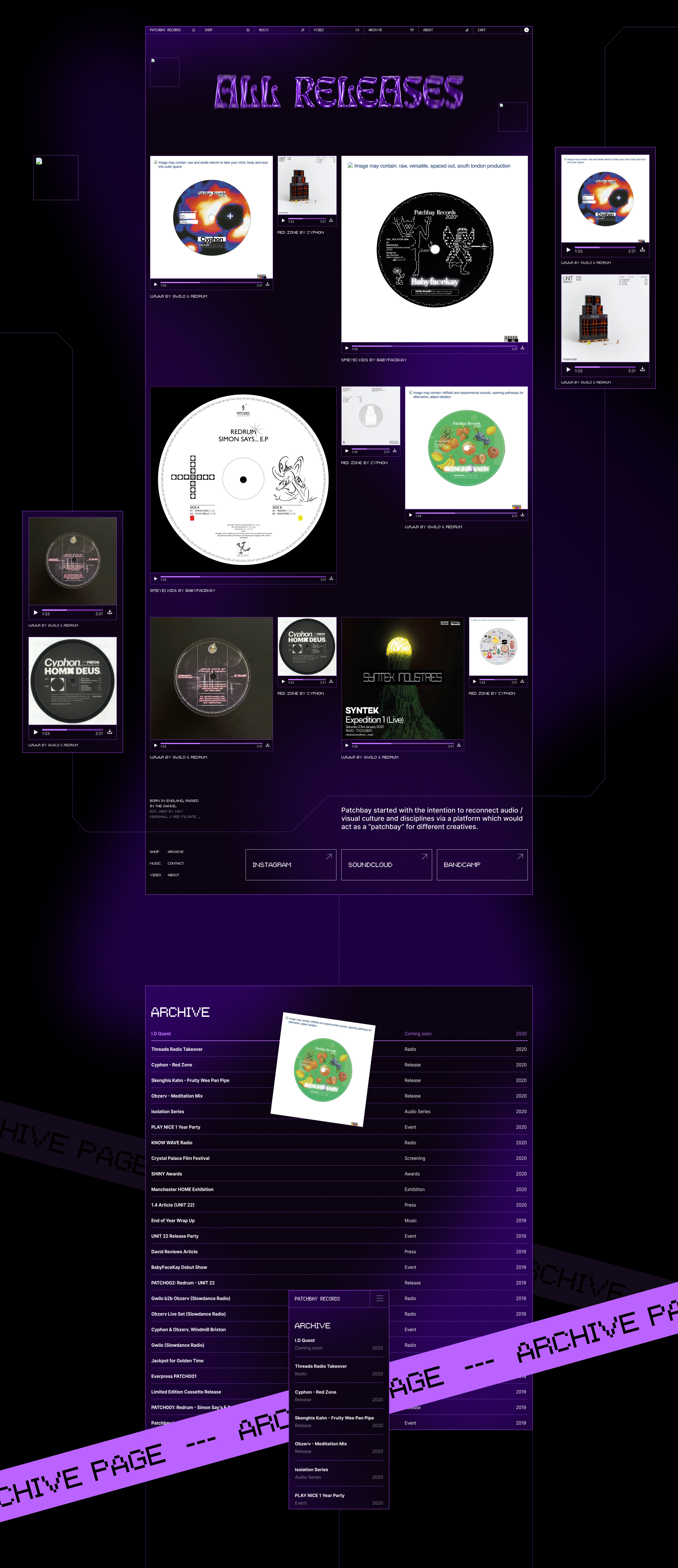 Patchbay Records (Corporate website UX/UI) — Изображение №4 — Интерфейсы на Dprofile