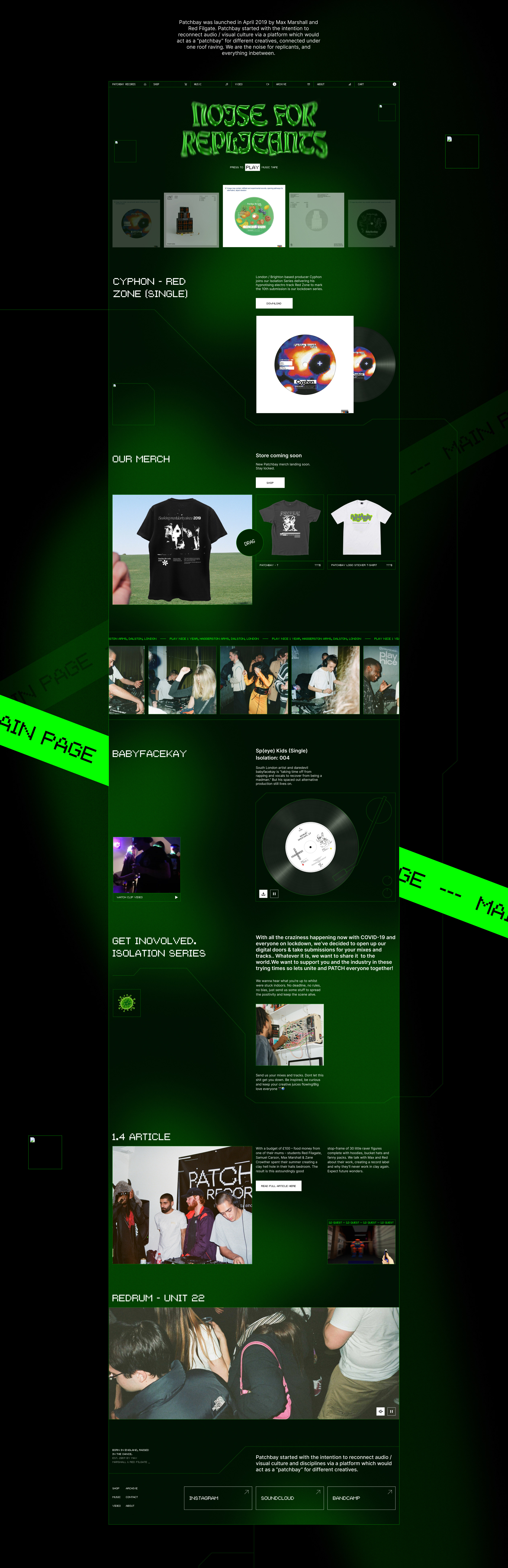 Patchbay Records (Corporate website UX/UI) — Изображение №2 — Интерфейсы на Dprofile