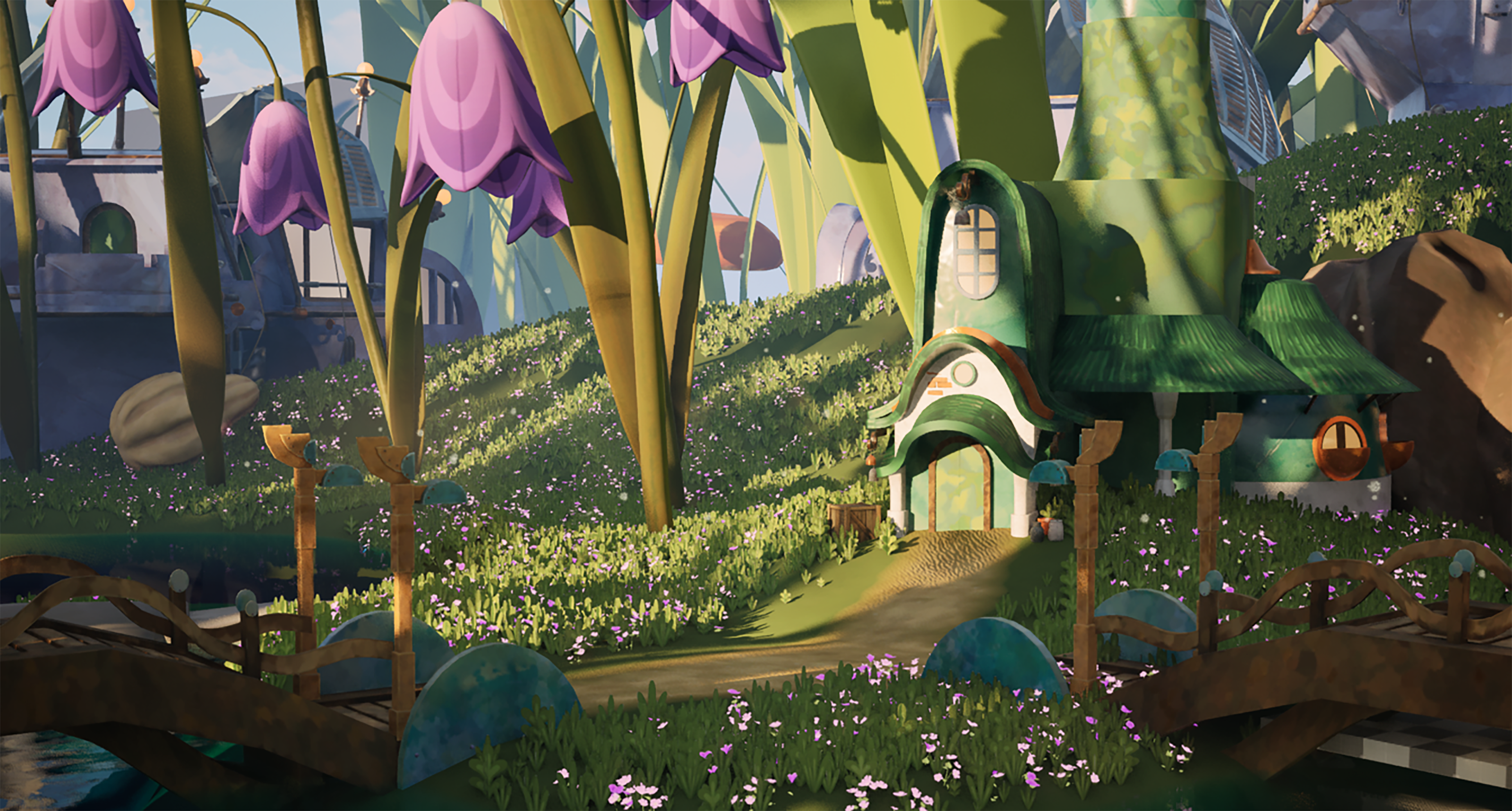 Цветочный город. Демо-локация — Изображение №7 — Иллюстрация, 3D на Dprofile