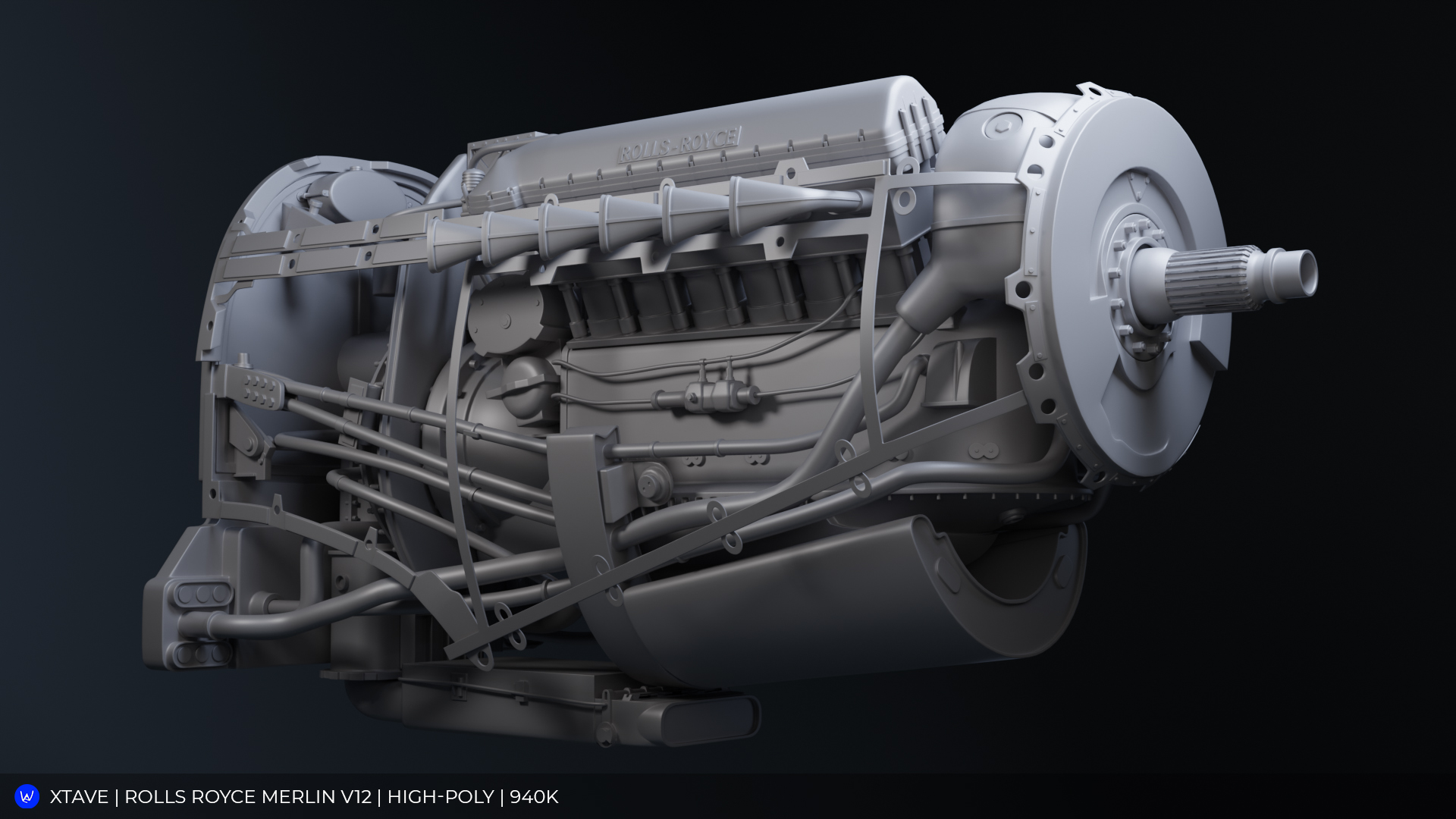 Авиационный двигатель Rolls Royce Merlin HP/LP — Изображение №1 — 3D на Dprofile