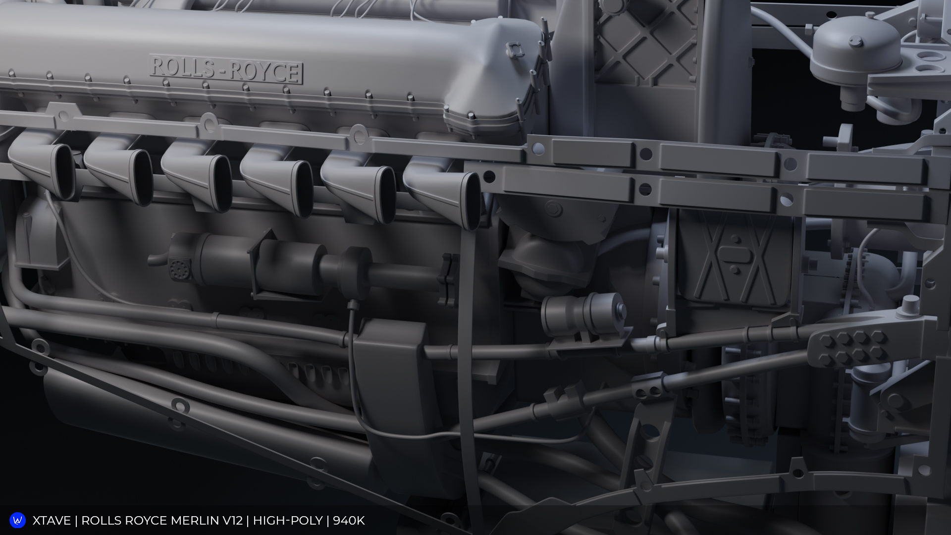 Авиационный двигатель Rolls Royce Merlin HP/LP — Изображение №3 — 3D на Dprofile