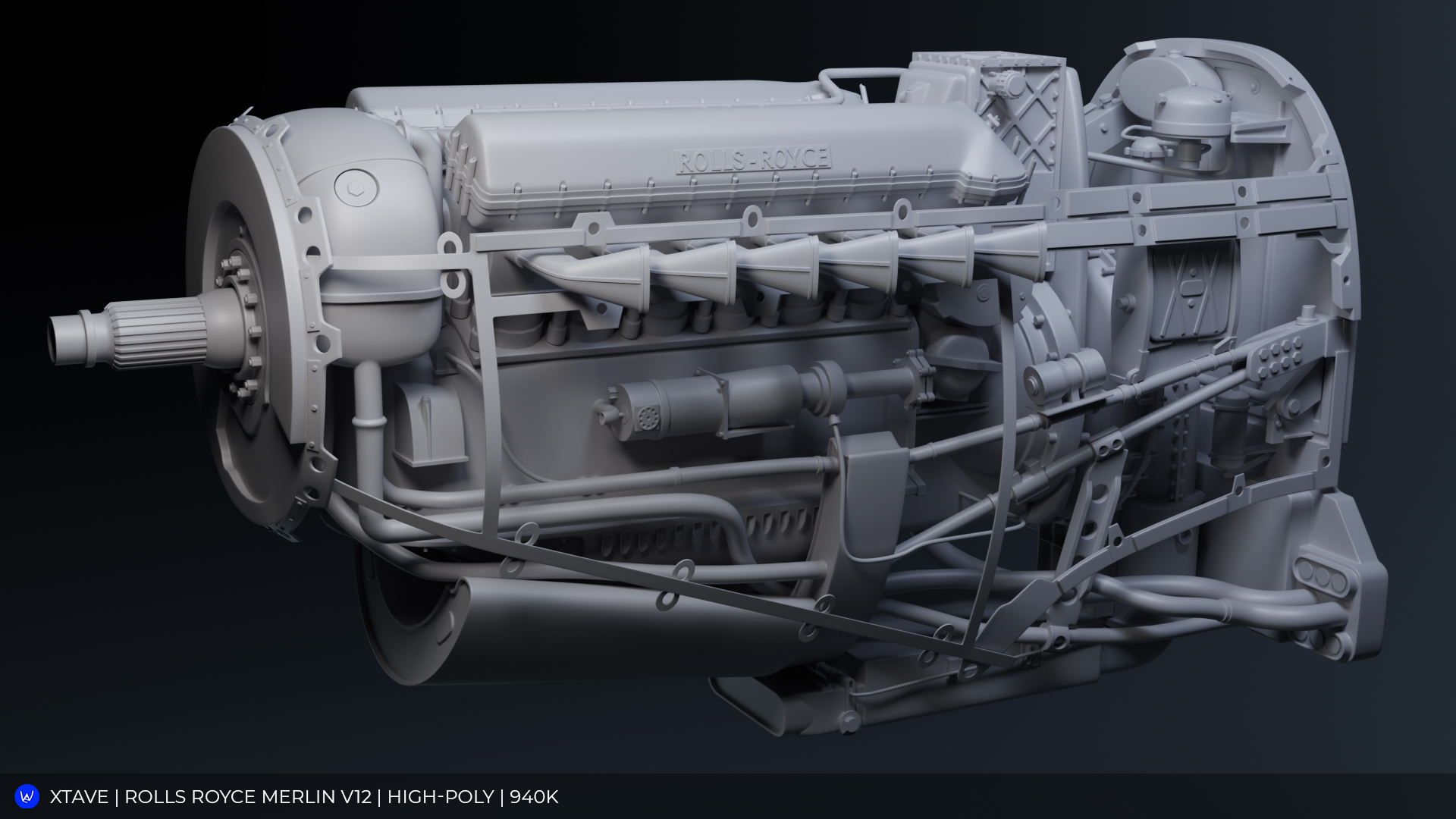 Авиационный двигатель Rolls Royce Merlin HP/LP — Изображение №4 — 3D на Dprofile