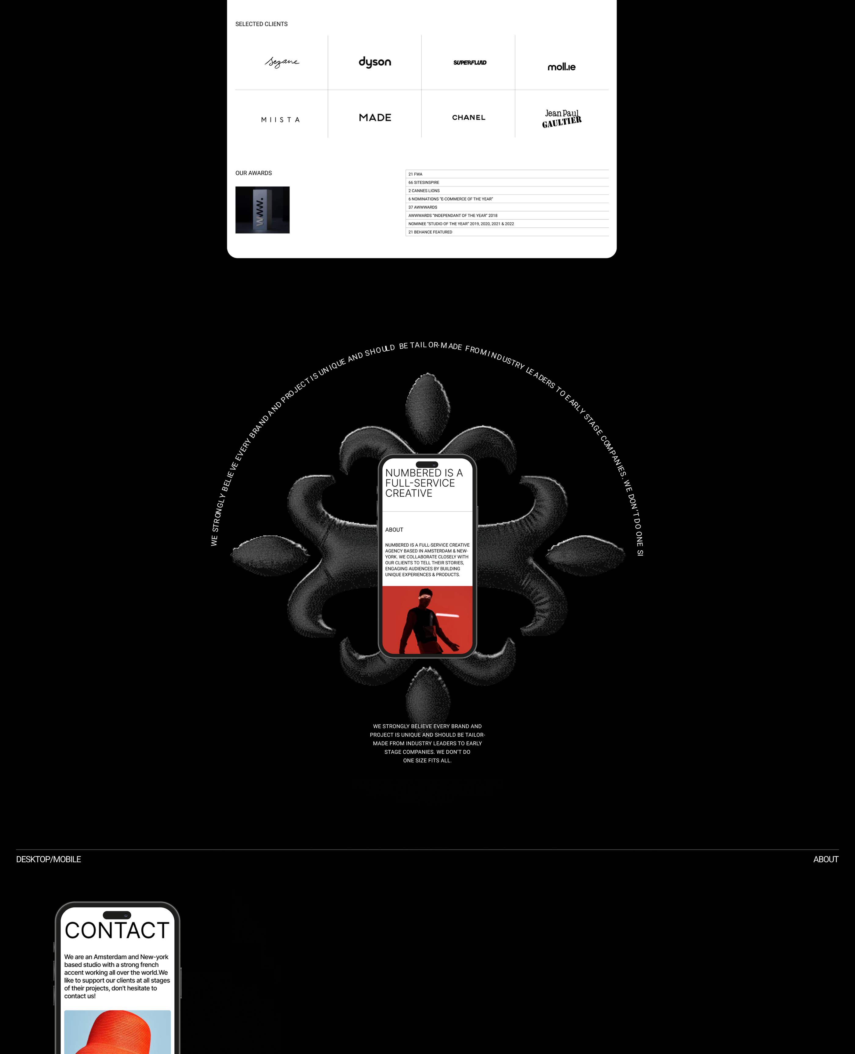 NUMBERED | Studio website — Изображение №7 — Интерфейсы на Dprofile