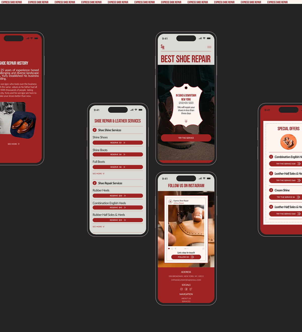 Best Shoe Repair — Изображение №6 — Интерфейсы на Dprofile