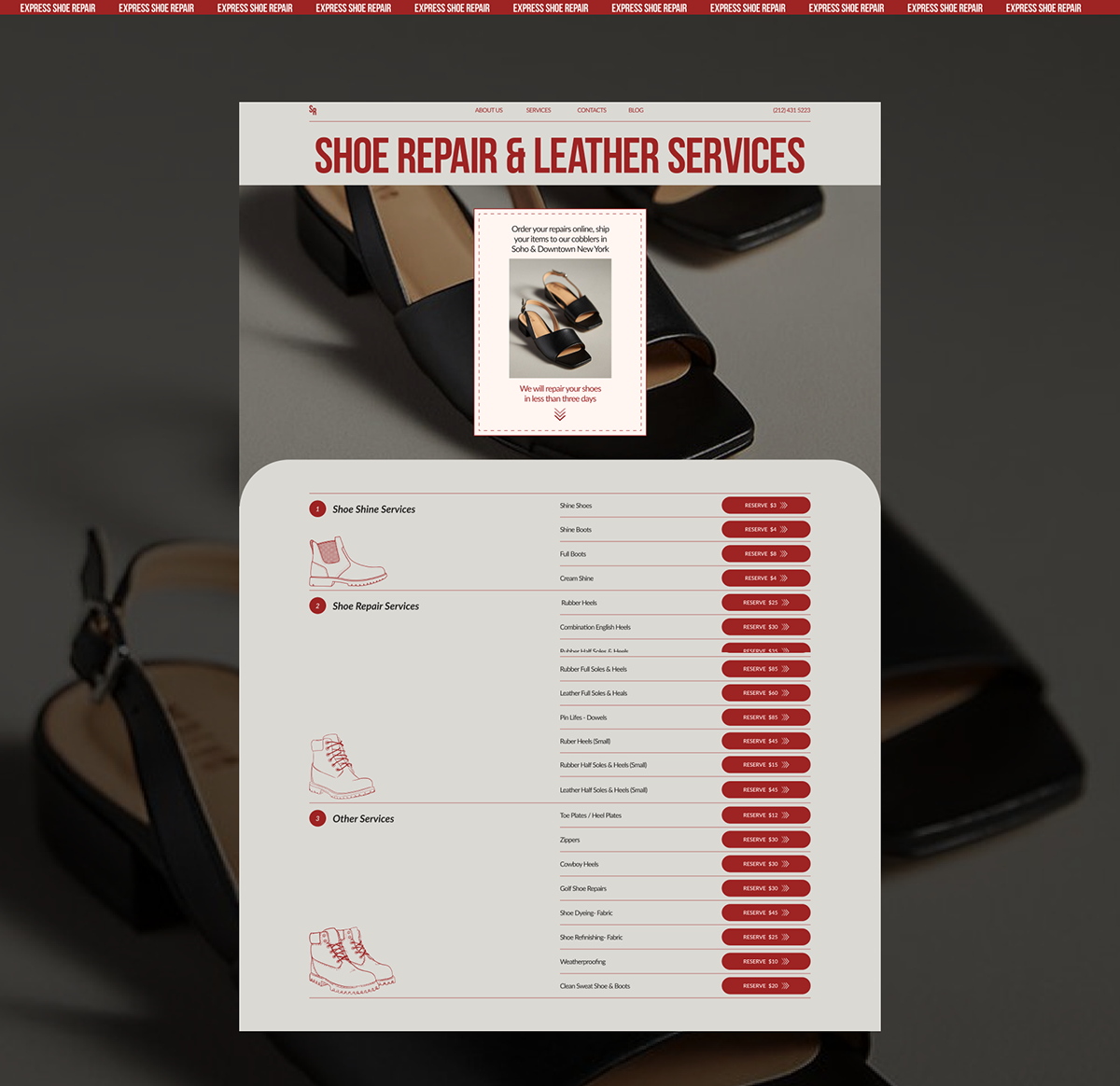 Best Shoe Repair — Изображение №7 — Интерфейсы на Dprofile