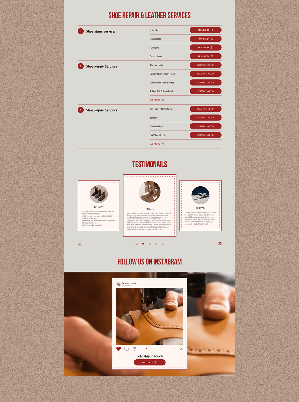 Best Shoe Repair — Изображение №4 — Интерфейсы на Dprofile