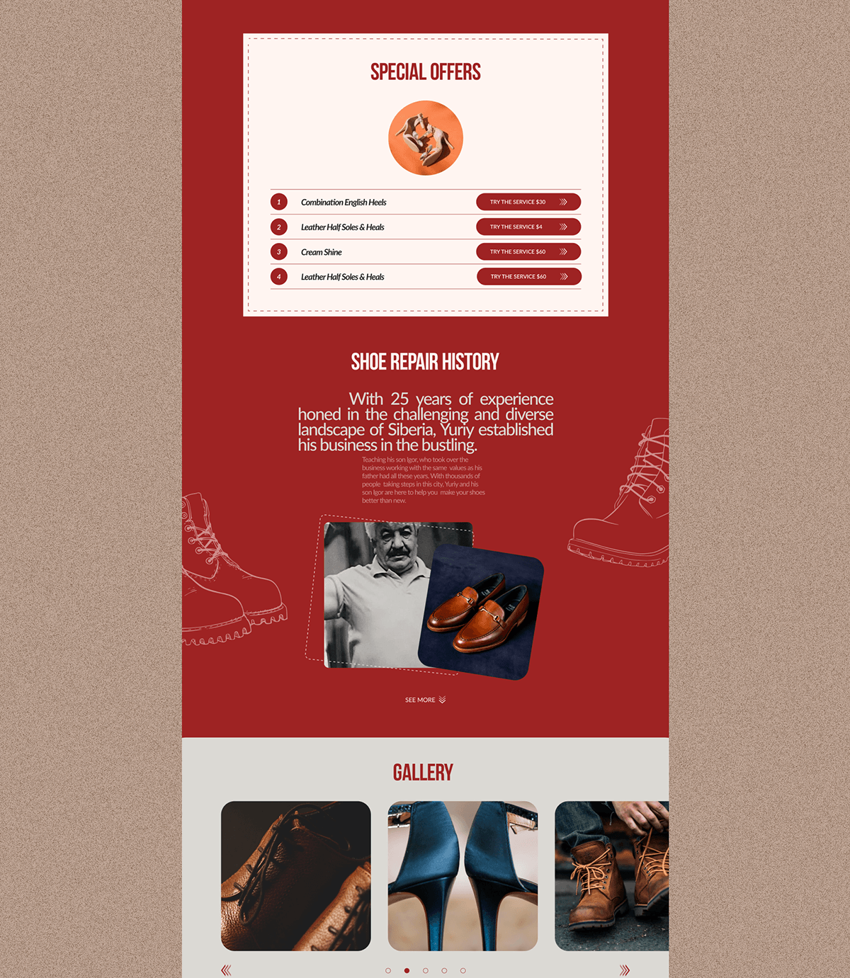 Best Shoe Repair — Изображение №3 — Интерфейсы на Dprofile