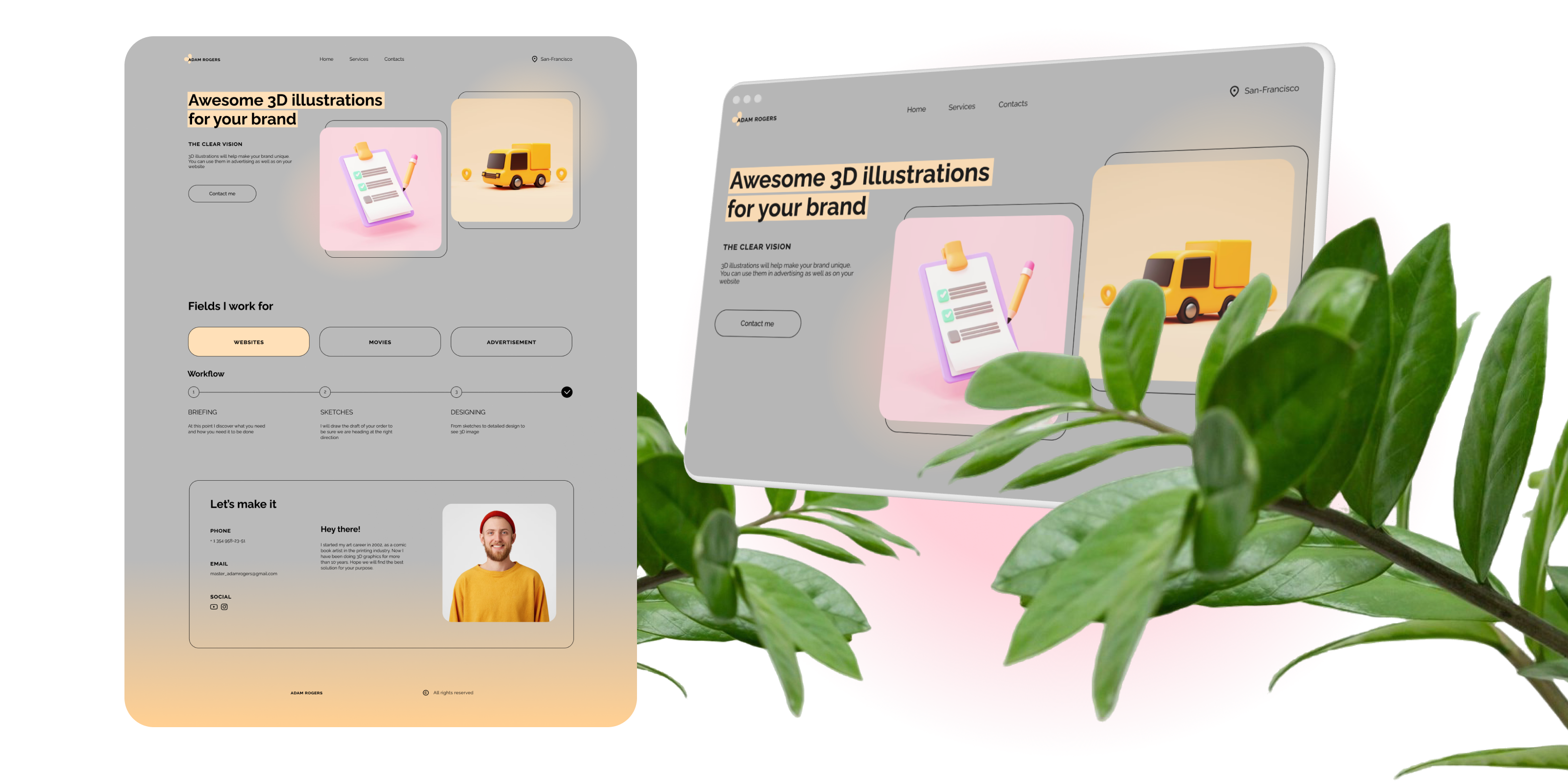 Landing page for creator — Изображение №3 — Интерфейсы на Dprofile