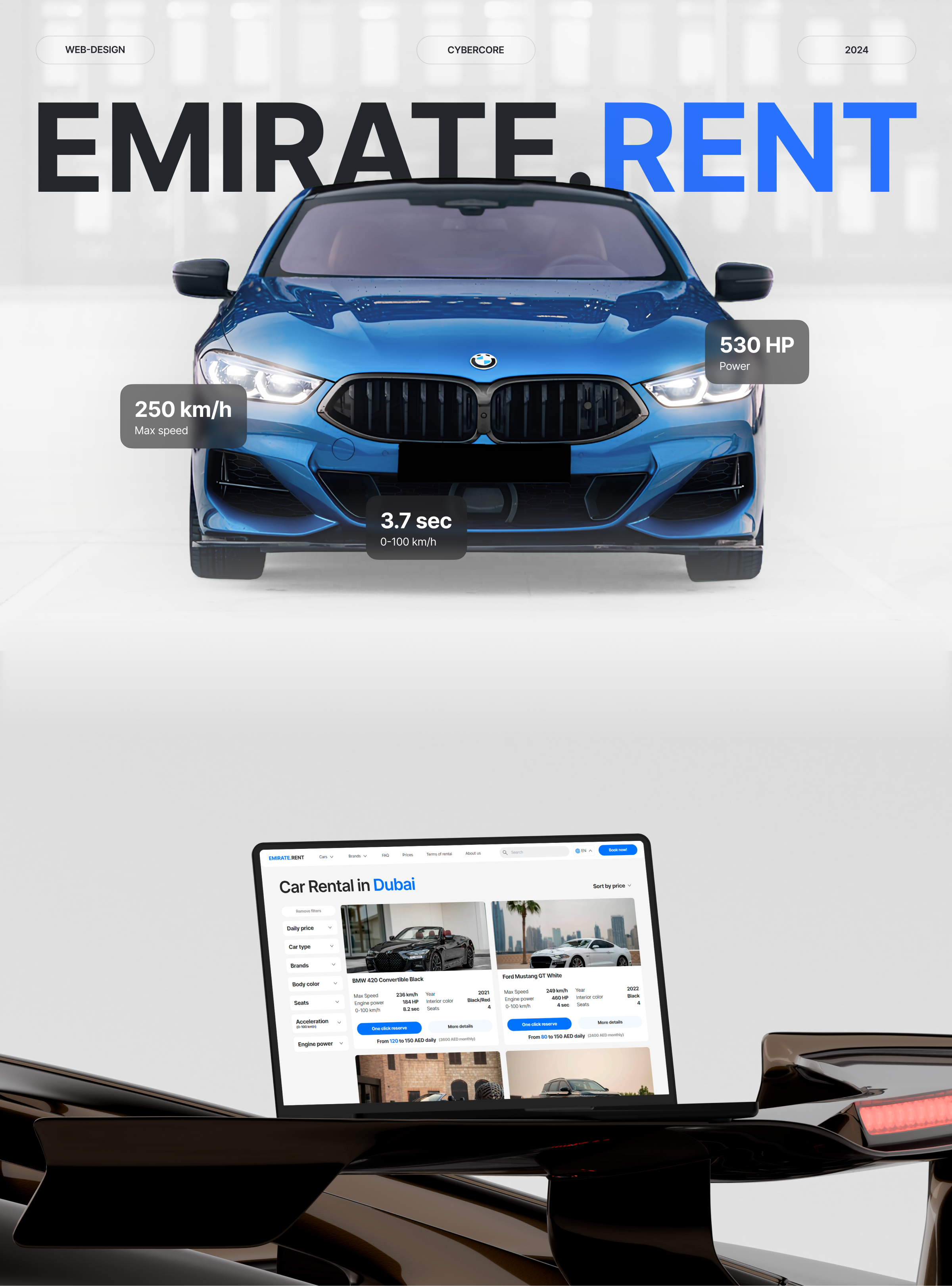 Emirate.rent — Car Rental Service in Dubai — Изображение №1 — Интерфейсы, Маркетинг на Dprofile