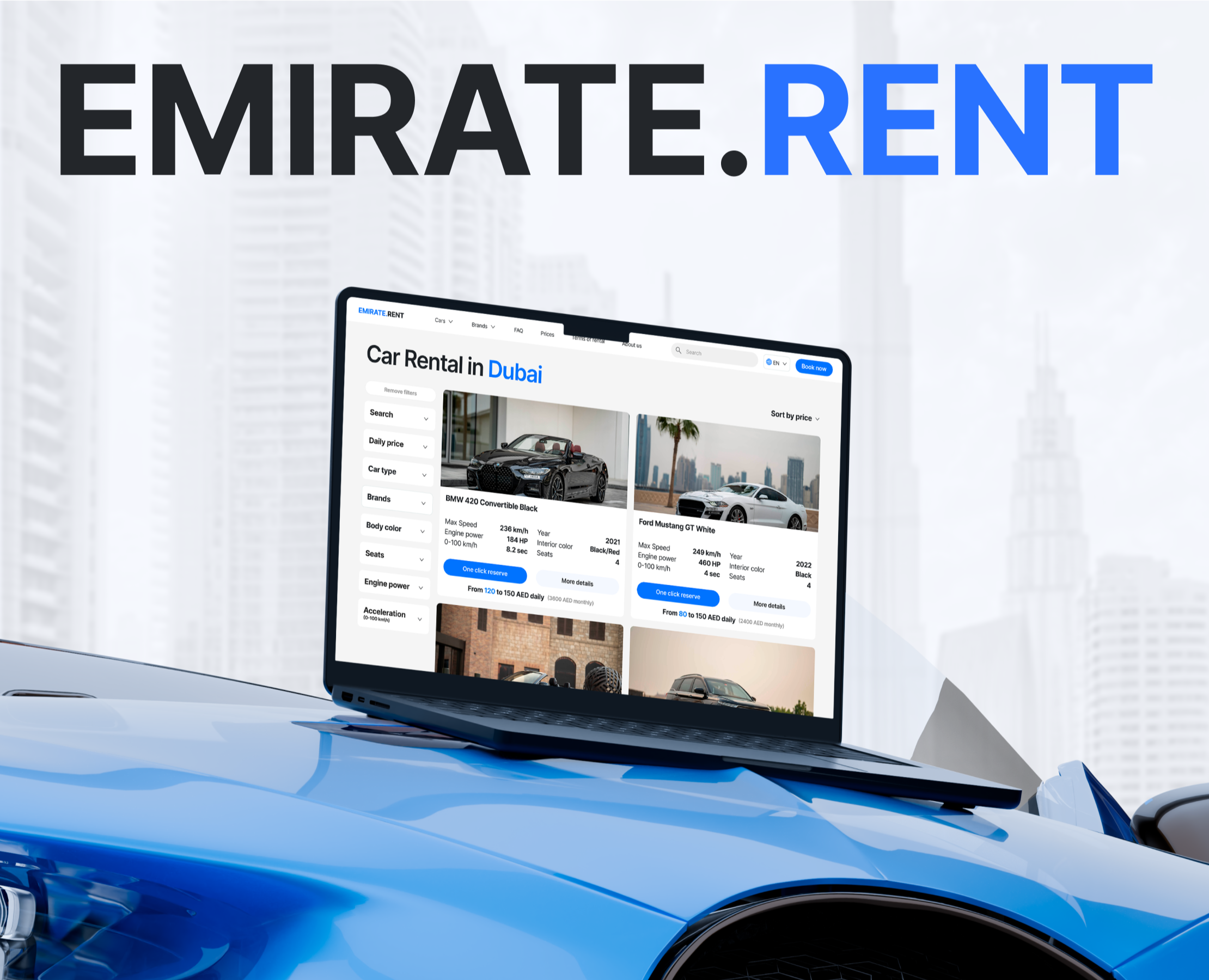 Emirate.rent — Car Rental Service in Dubai — Интерфейсы, Маркетинг на Dprofile
