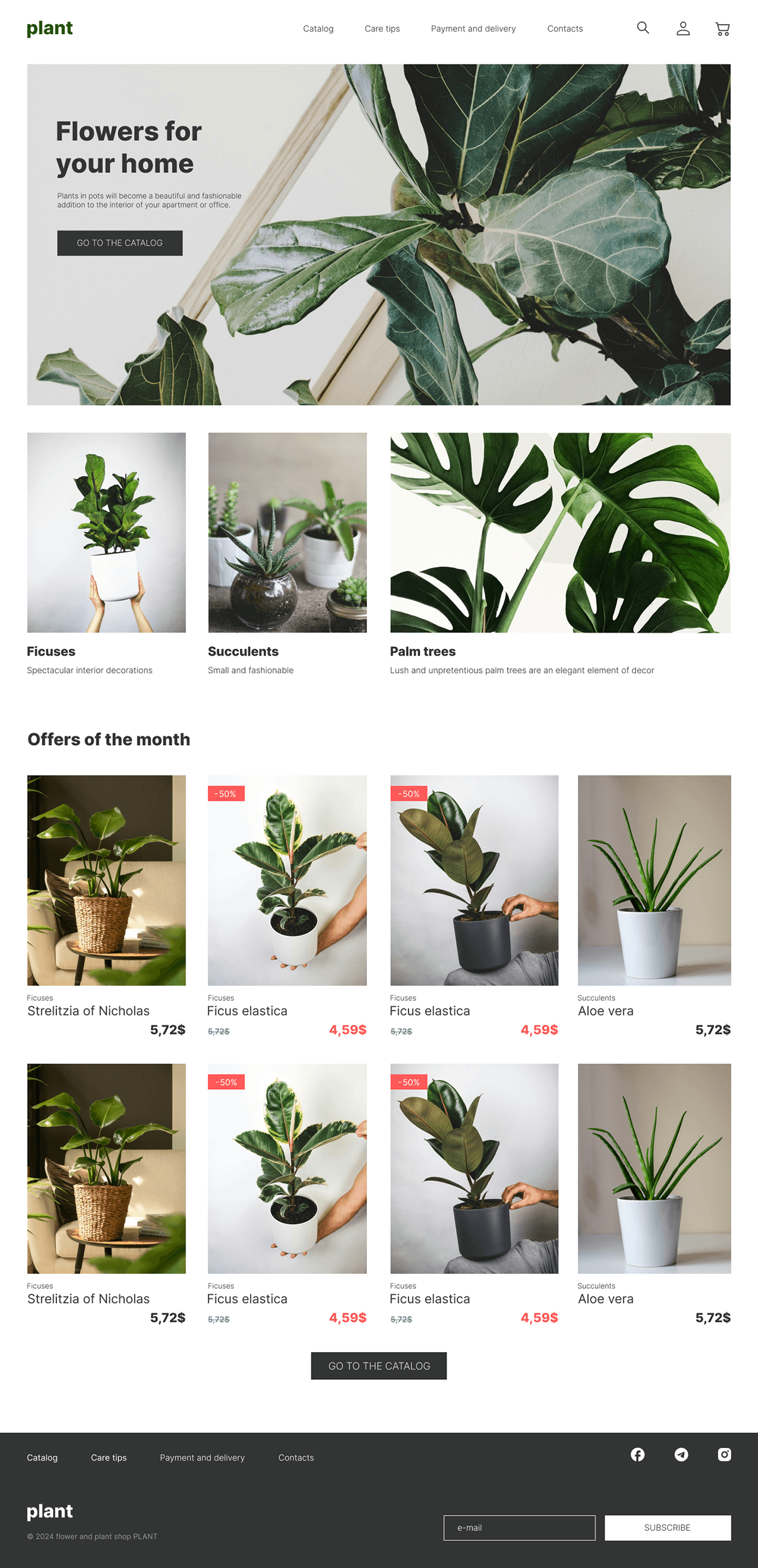 Landing page for plant store | Лендинг — Изображение №1 — Интерфейсы на Dprofile