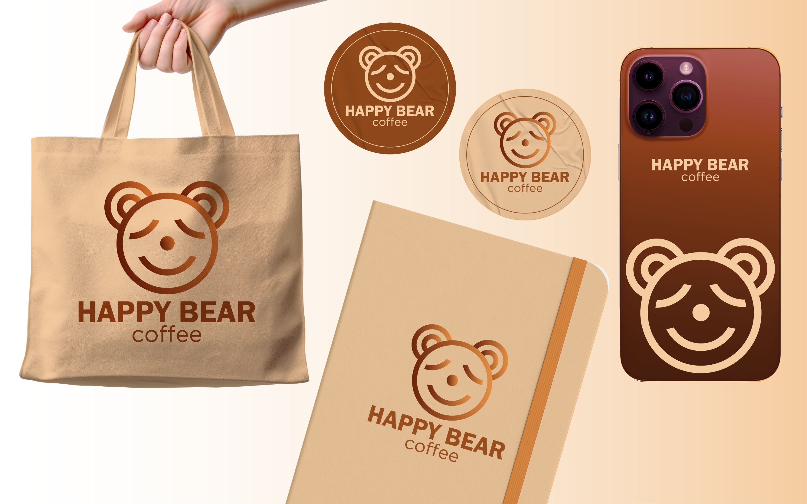 Логотип кафе Happy Bear Coffee — Изображение №5 — Брендинг на Dprofile