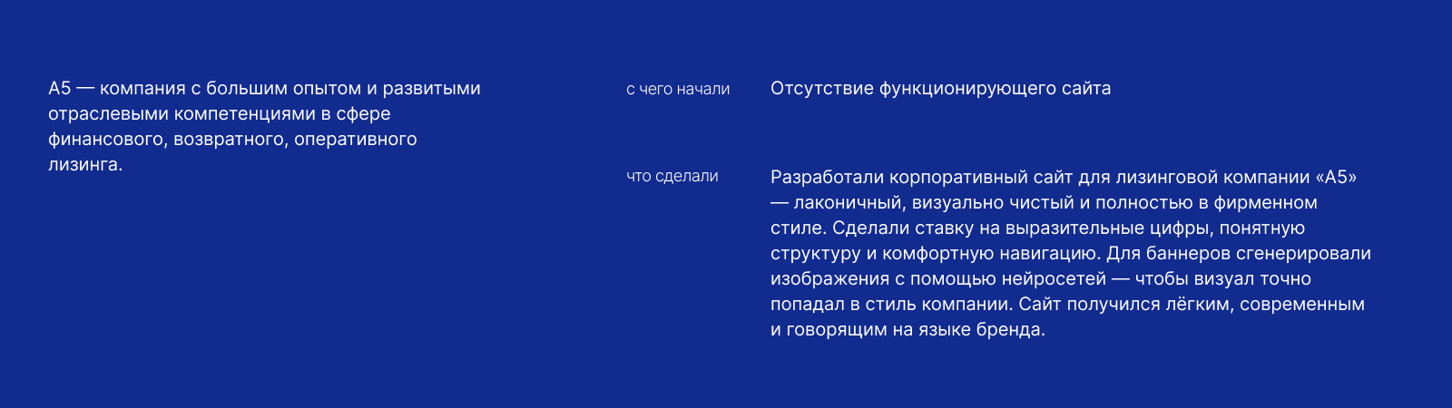 А5 Лизинг — Изображение №2 — Интерфейсы на Dprofile