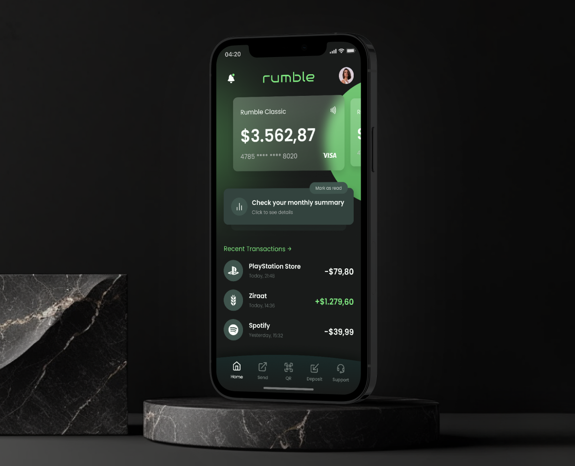 Rumble | Banking App — Интерфейсы на Dprofile