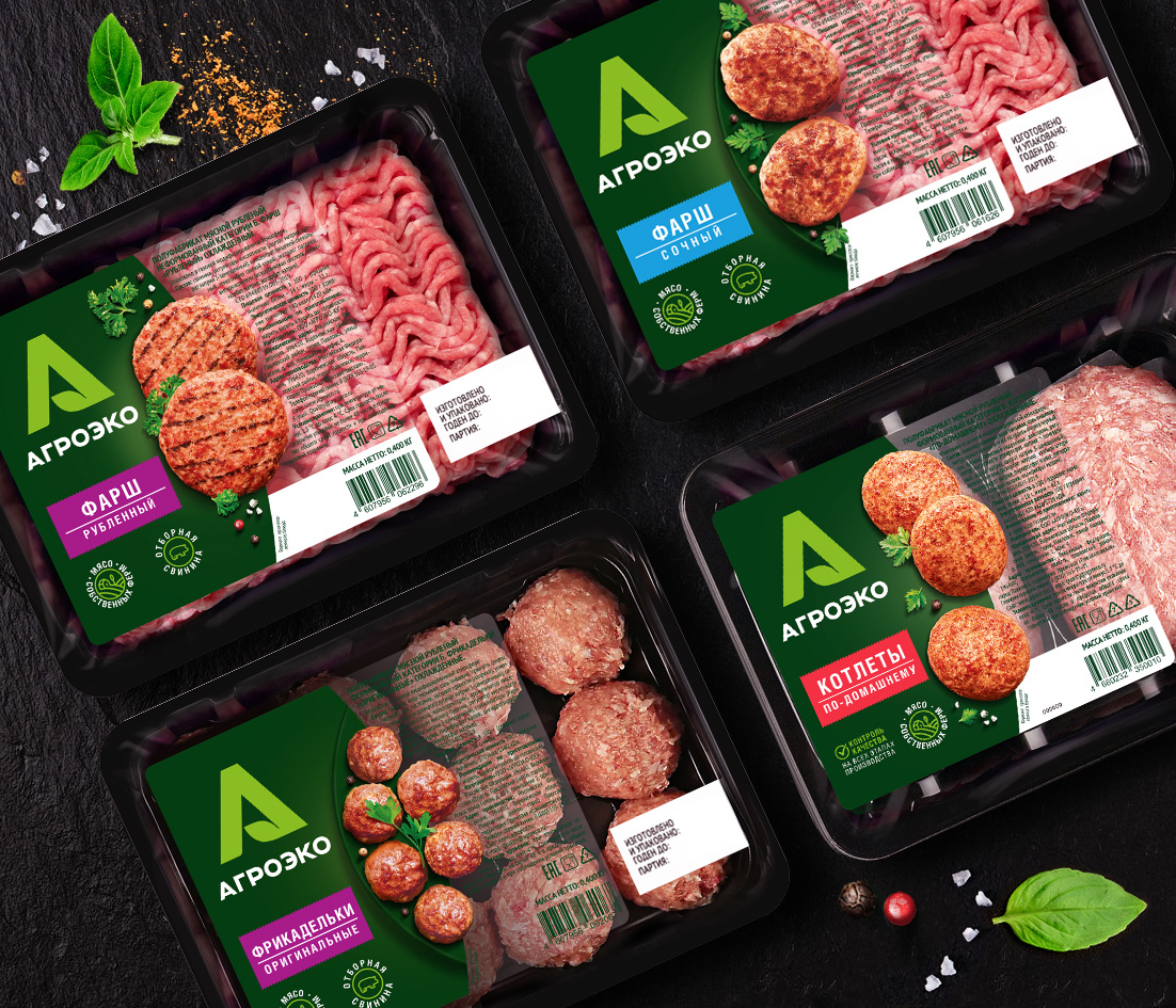 Этикетка для мясной продукции «Агроэко» — Изображение №2 — Брендинг на Dprofile