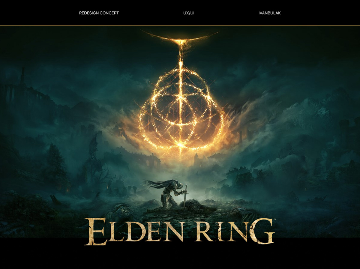 ELDEN RING Landing page Redesign Concept Concept — Изображение №1 — Интерфейсы, Графика на Dprofile