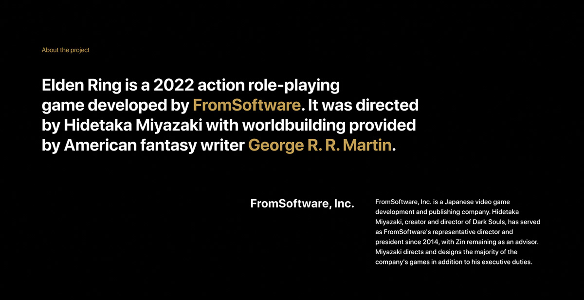 ELDEN RING Landing page Redesign Concept Concept — Изображение №2 — Интерфейсы, Графика на Dprofile