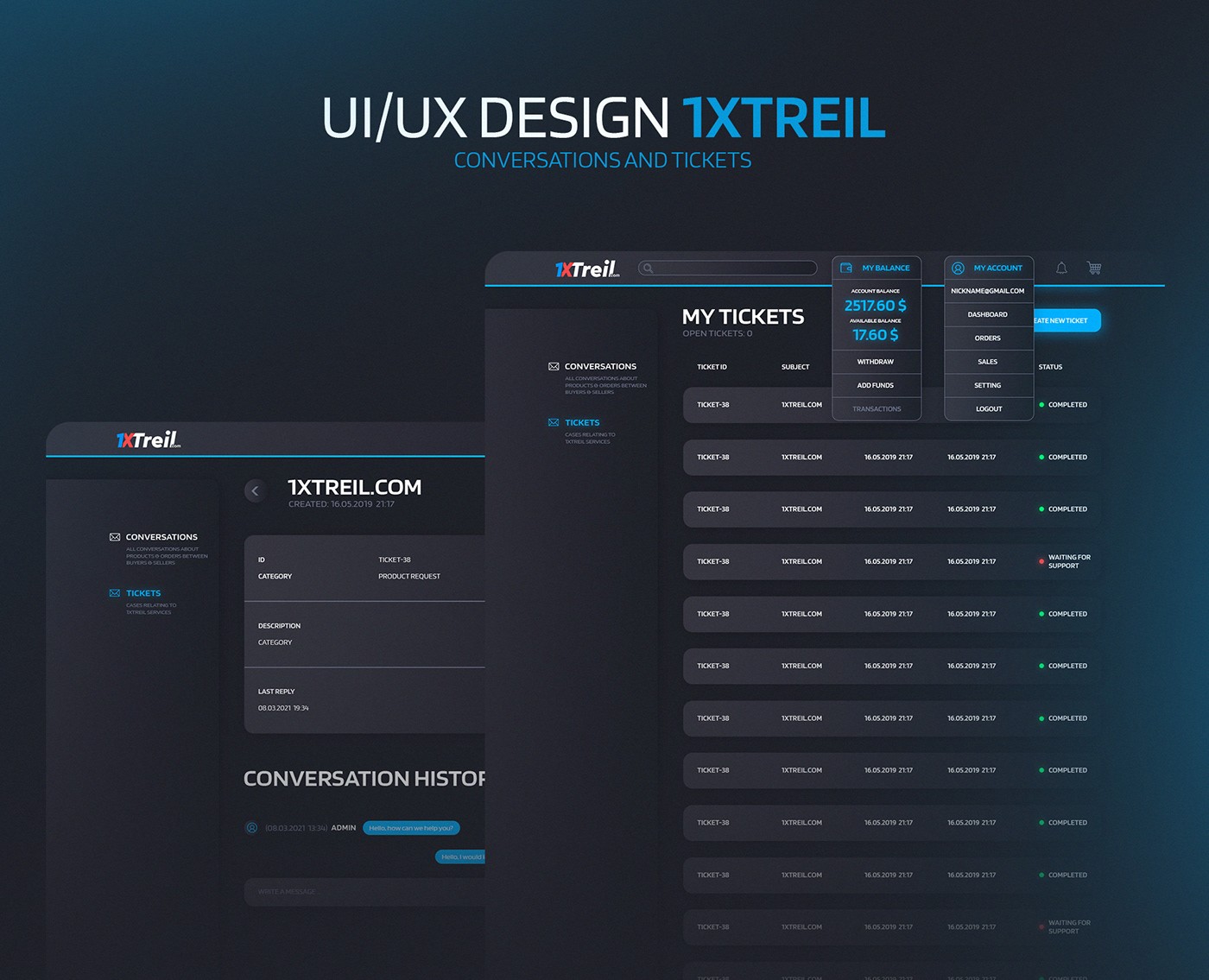 UI/UX 1XTREIL на Dprofile