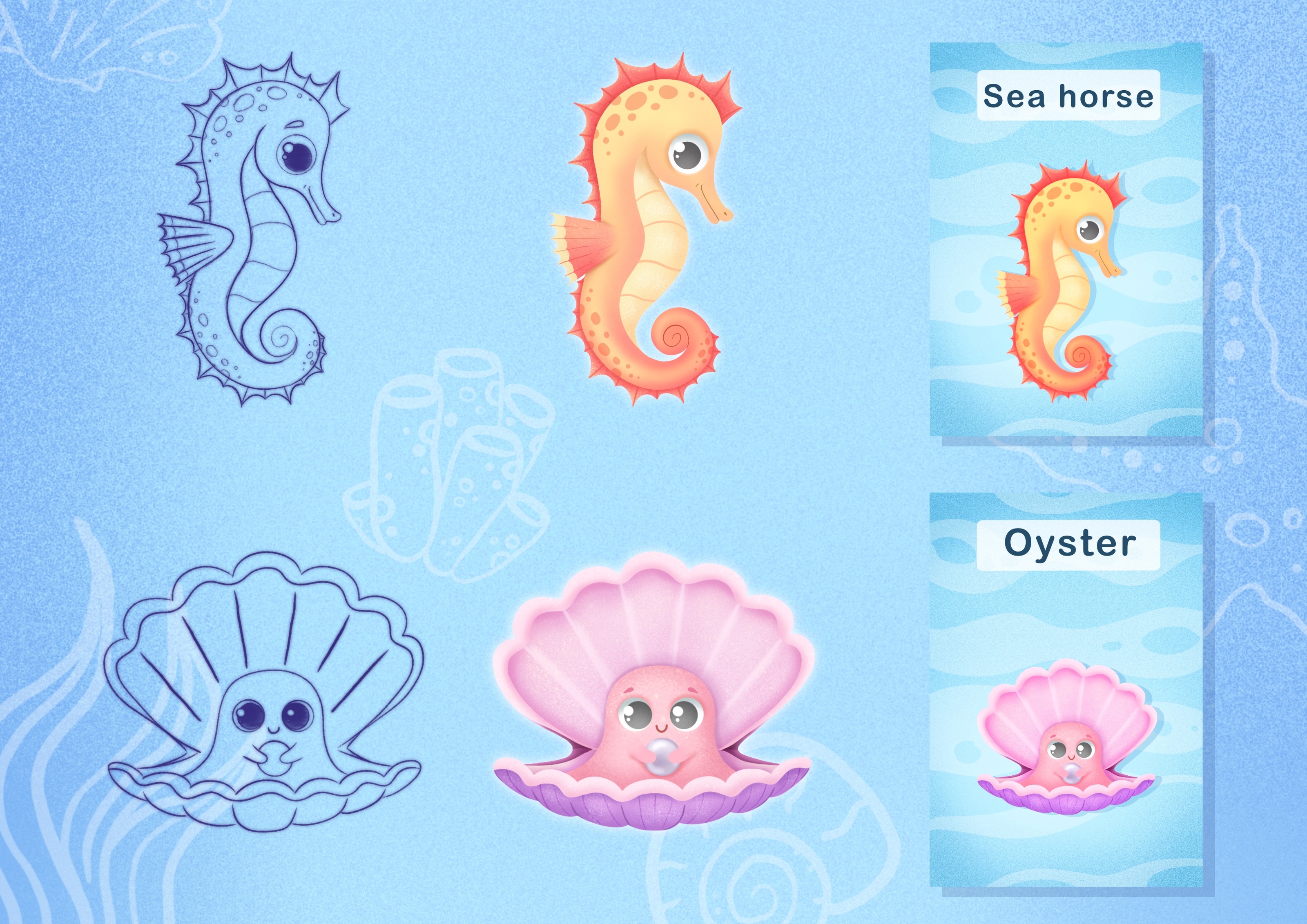 Обучающие карточки Английский. Подводный мир — Изображение №4 — Иллюстрация на Dprofile