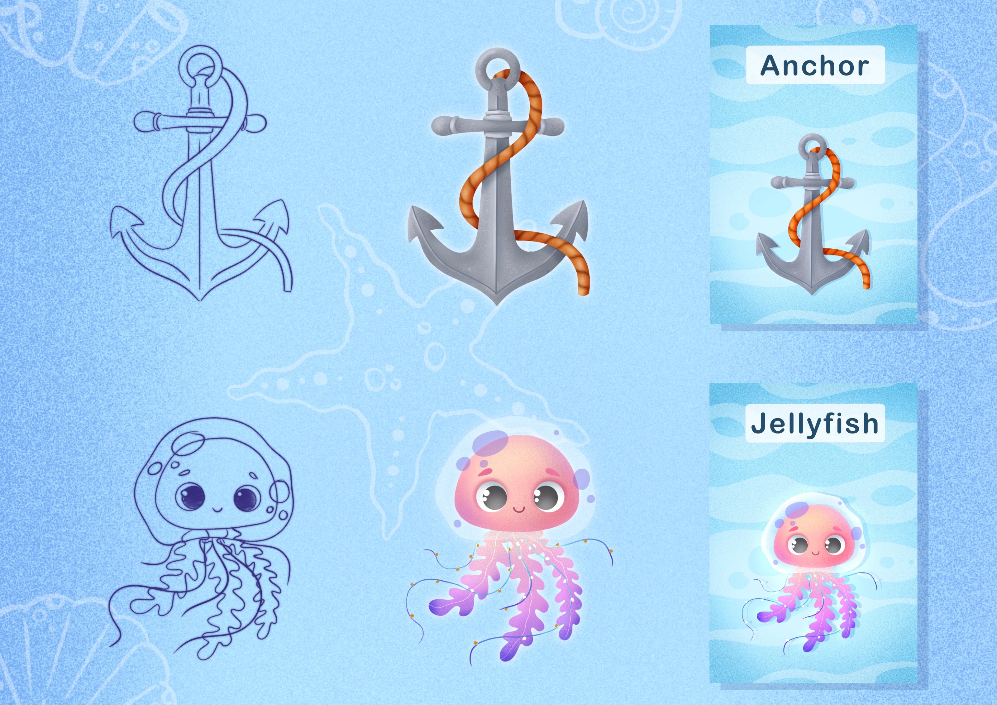 Обучающие карточки Английский. Подводный мир — Изображение №3 — Иллюстрация на Dprofile