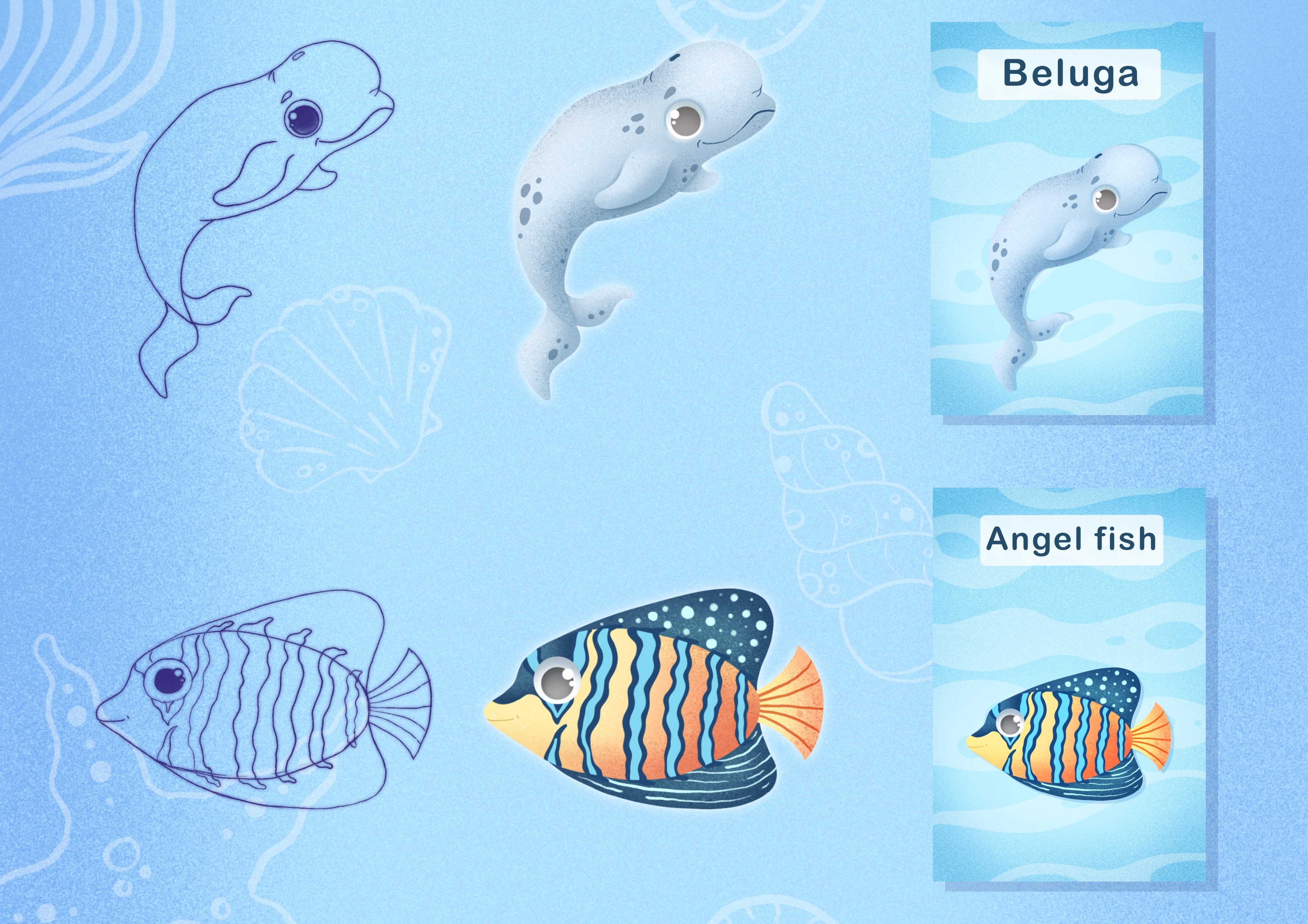Обучающие карточки Английский. Подводный мир — Изображение №5 — Иллюстрация на Dprofile