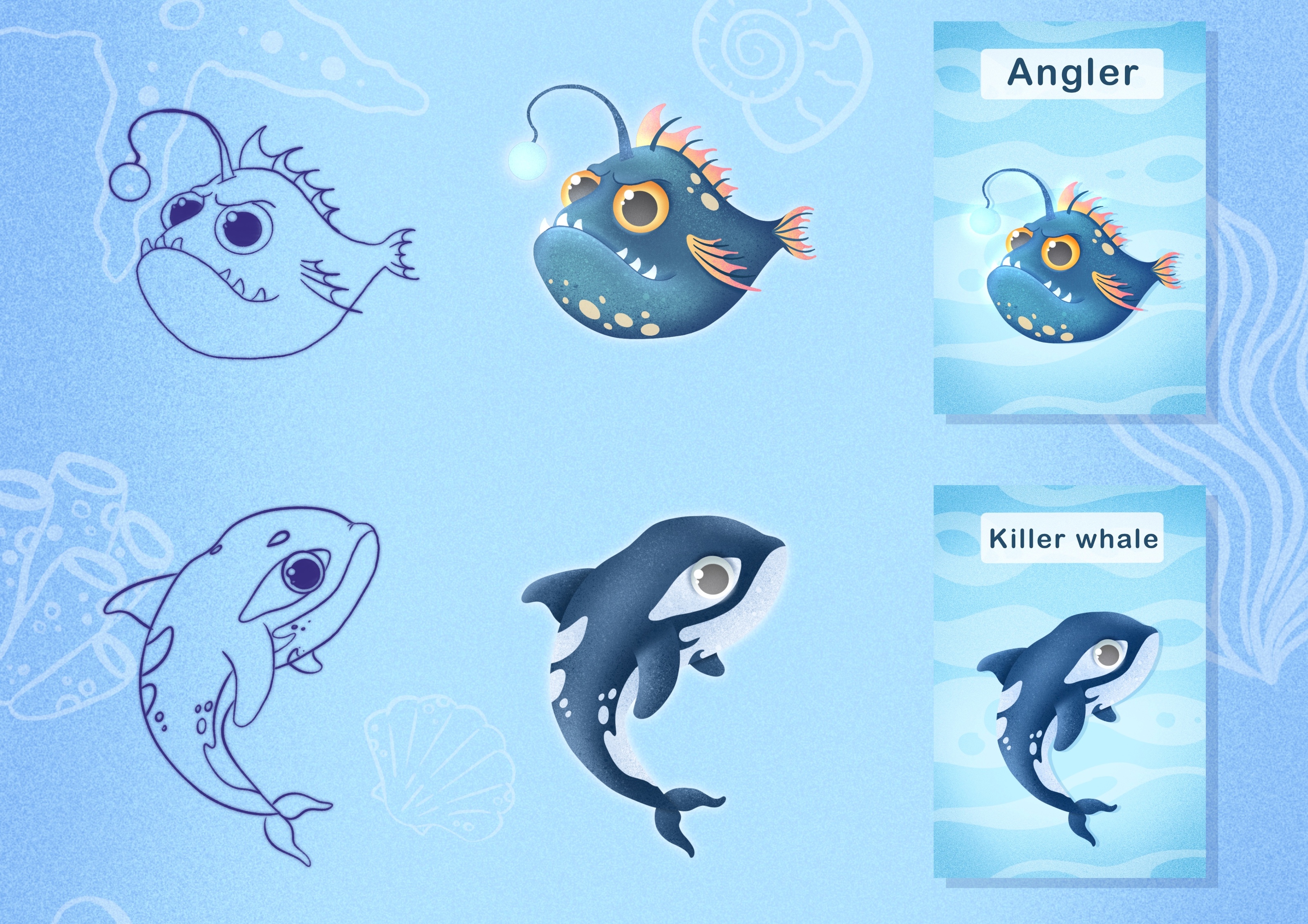 Обучающие карточки Английский. Подводный мир — Изображение №6 — Иллюстрация на Dprofile
