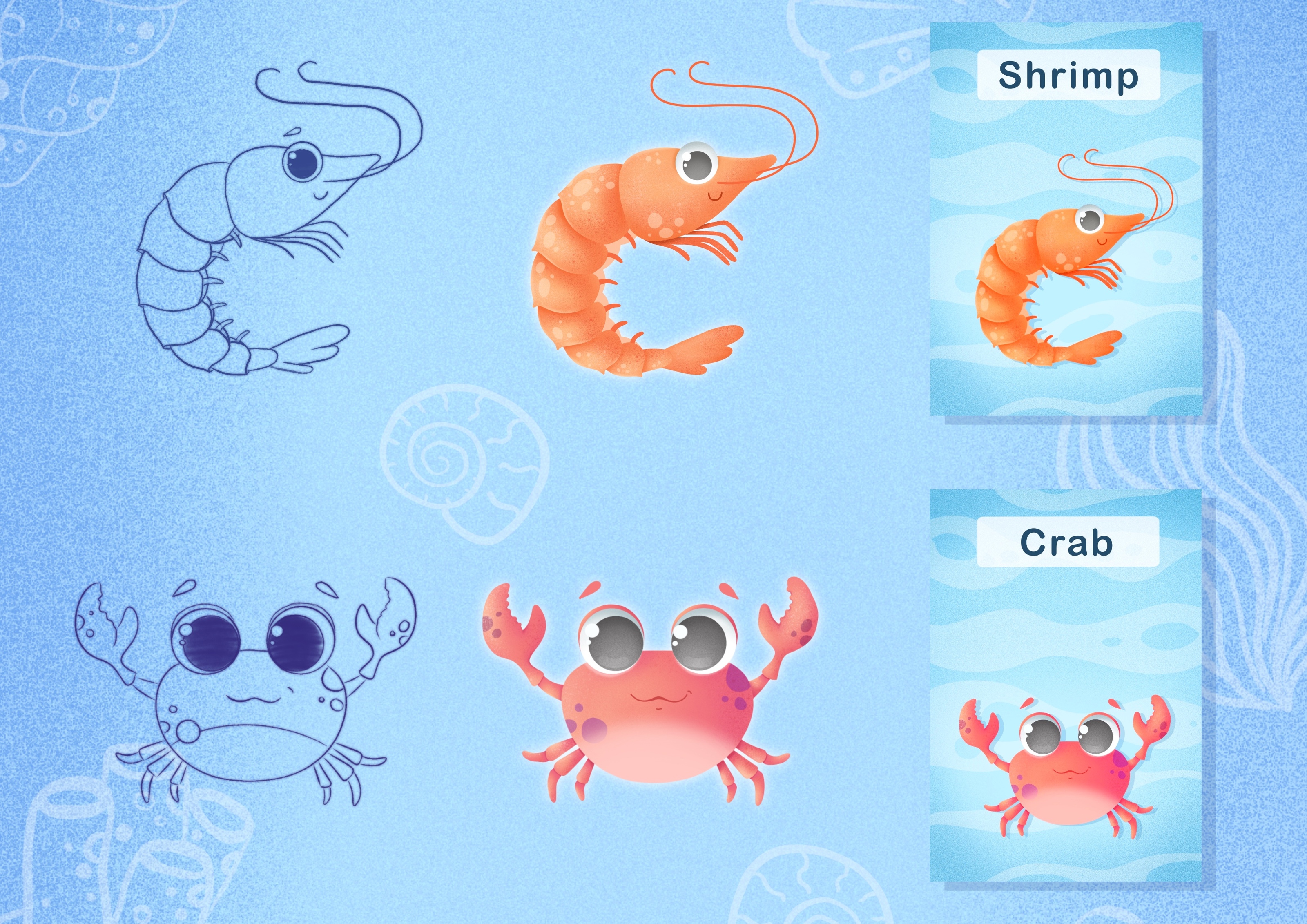 Обучающие карточки Английский. Подводный мир — Изображение №2 — Иллюстрация на Dprofile