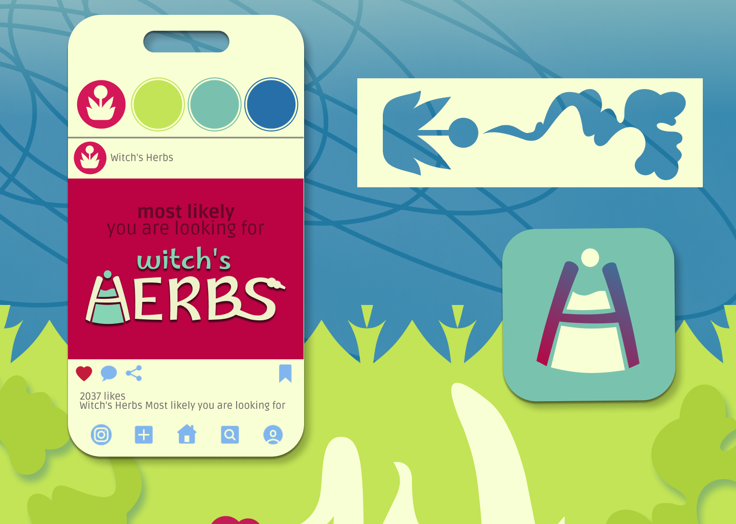 Logo "Witchʼs herbs" — Изображение №5 — Брендинг, Графика на Dprofile