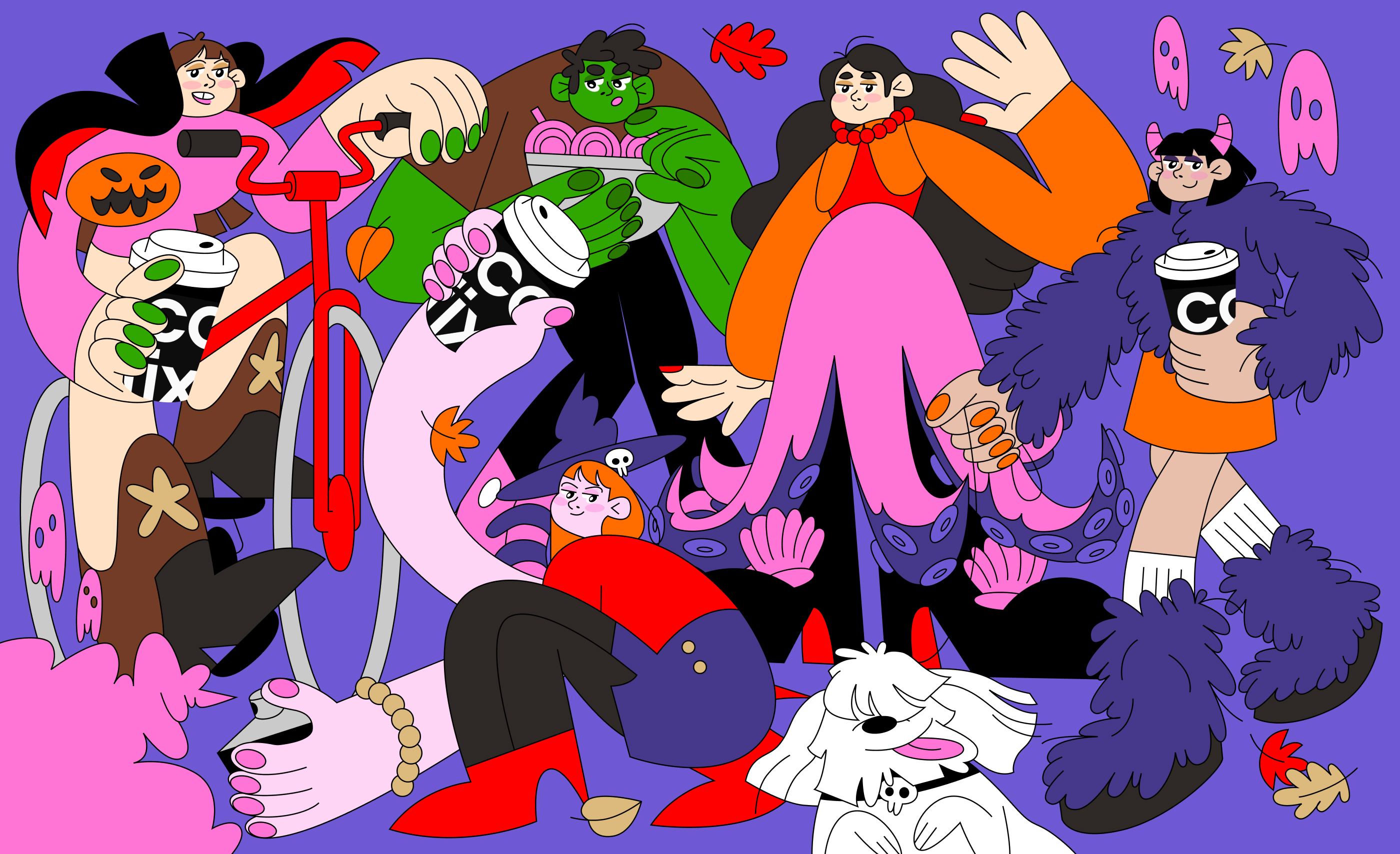 Cofix х Halloween 🎃☕️ — Изображение №2 — Брендинг, Иллюстрация на Dprofile