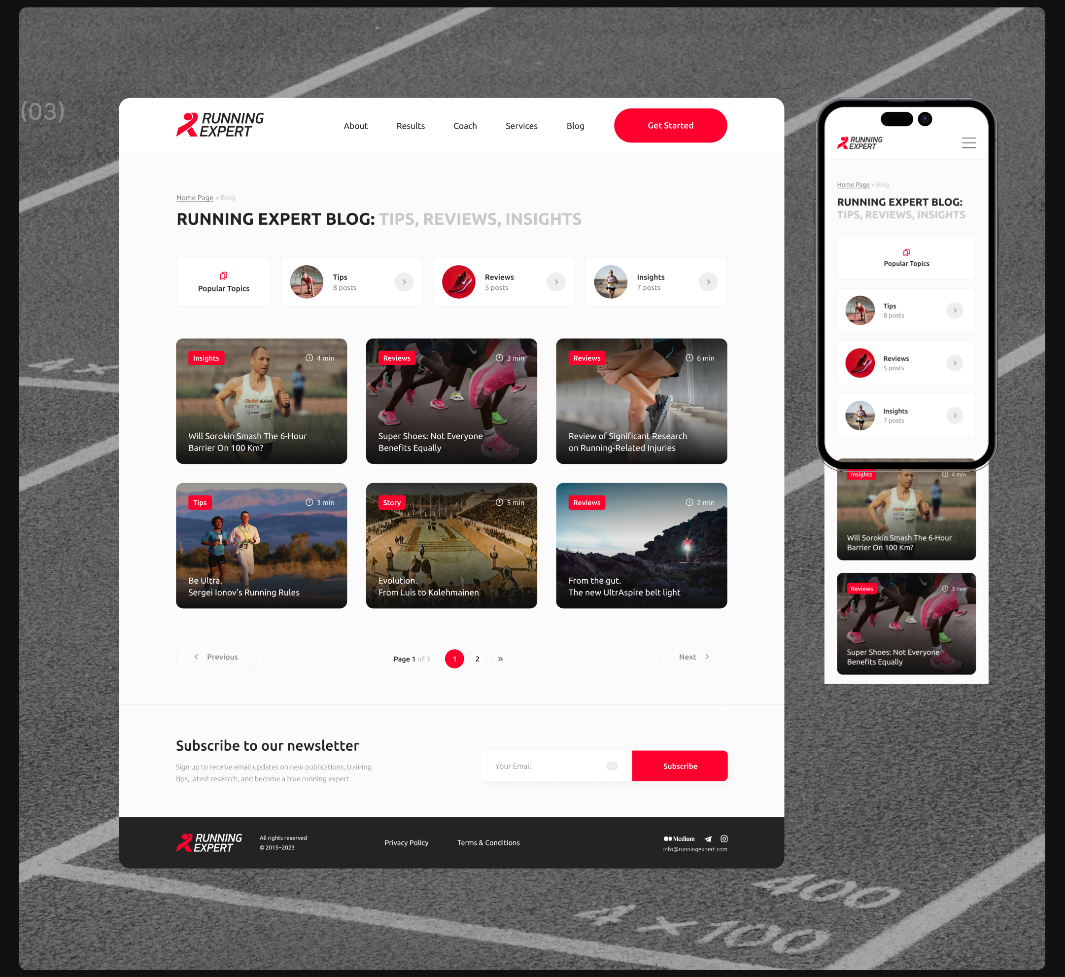 Running Expert | Multi-page website — Изображение №13 — Интерфейсы на Dprofile