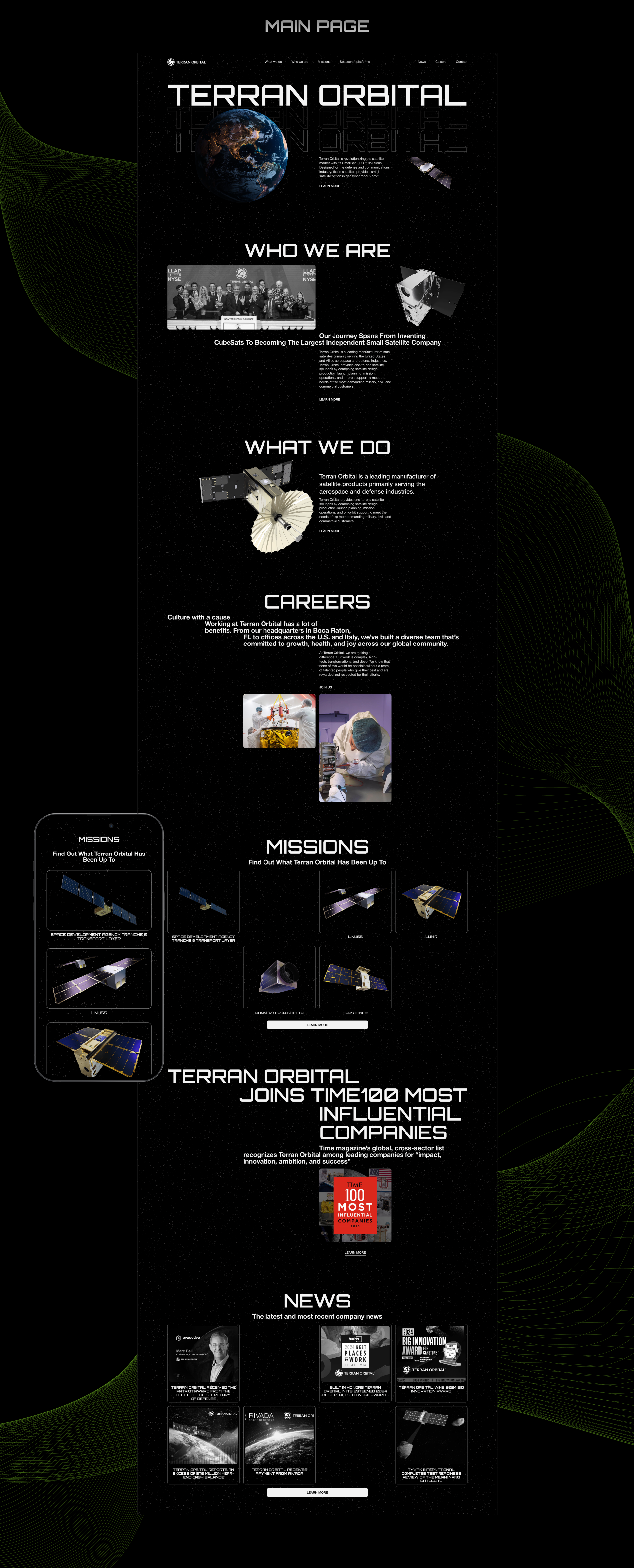 Terran Orbital / Corporate website / Redesign — Изображение №4 — Интерфейсы на Dprofile