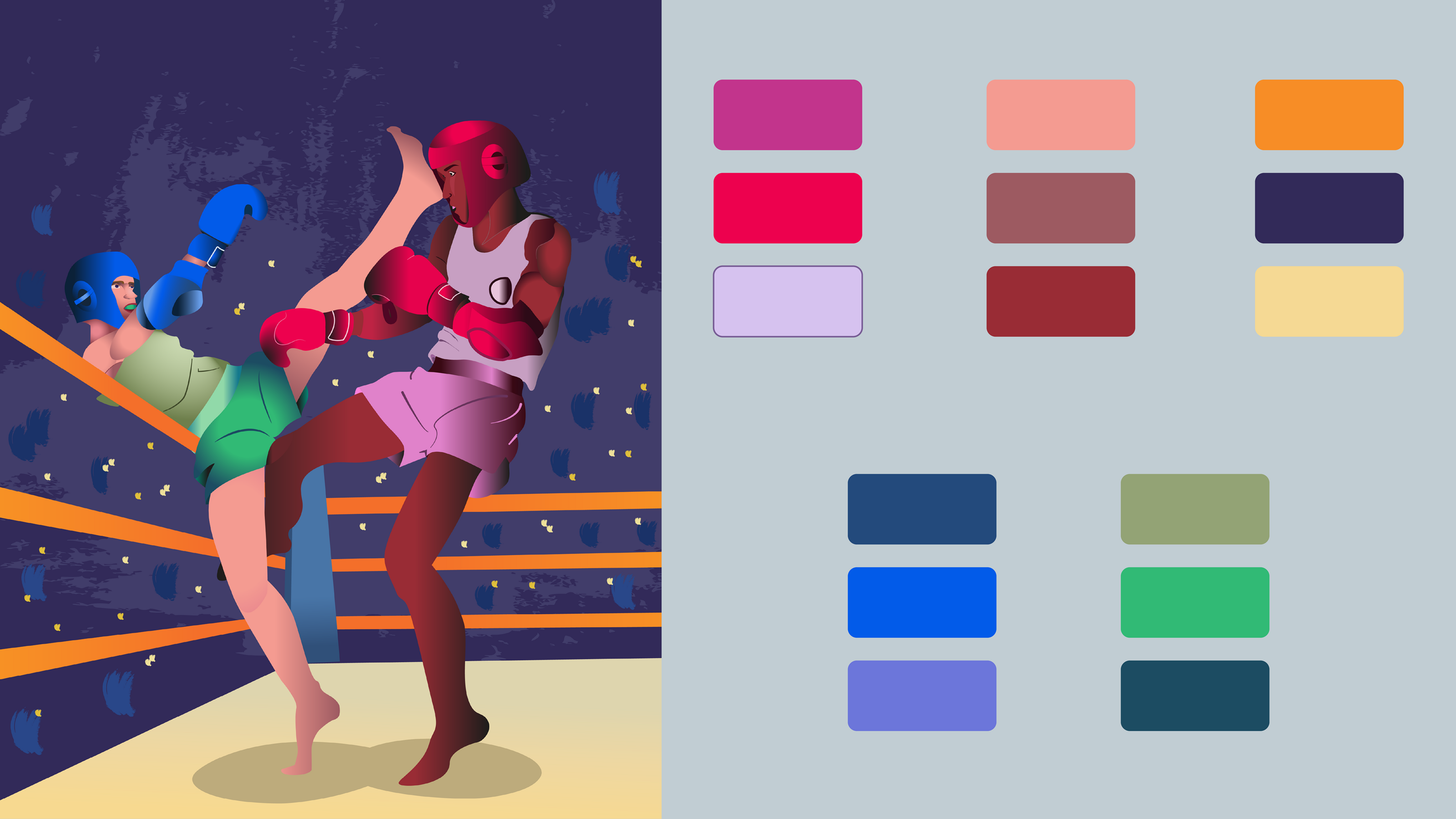 Иллюстрация муай тай — Изображение №1 — Брендинг, Иллюстрация на Dprofile