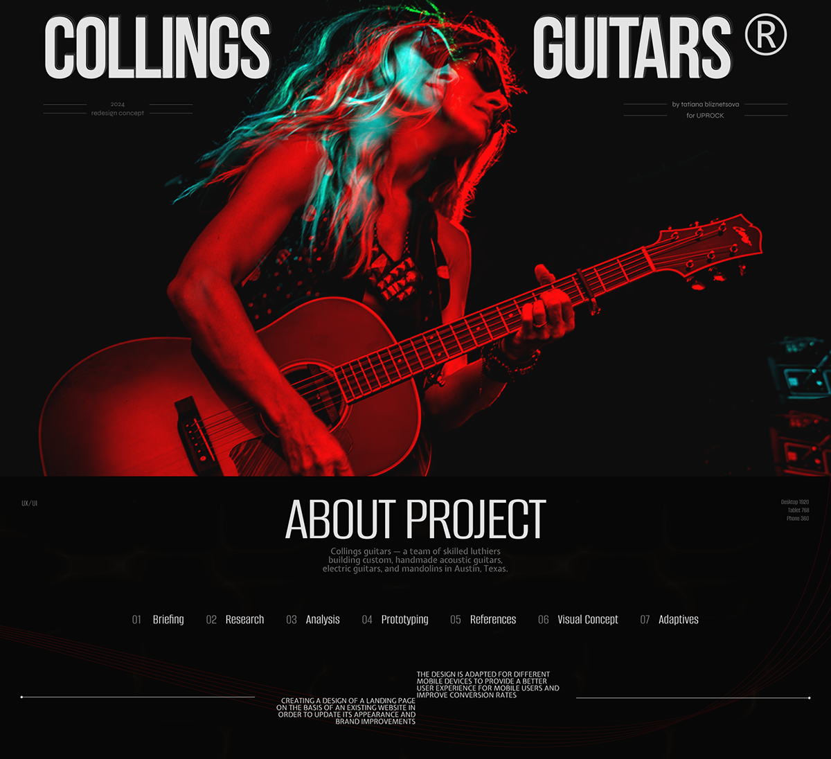 Collings guitars | Corporate website — Изображение №1 — Интерфейсы, Анимация на Dprofile