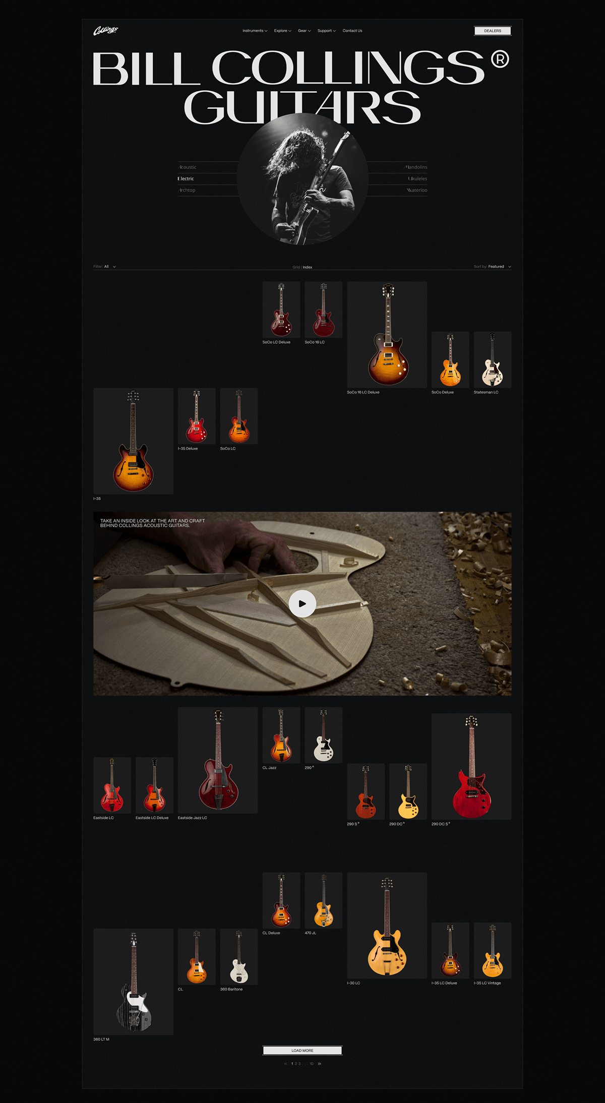 Collings guitars | Corporate website — Изображение №5 — Интерфейсы, Анимация на Dprofile