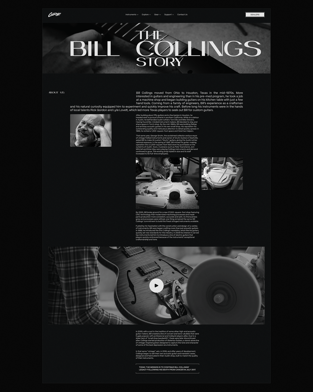 Collings guitars | Corporate website — Изображение №10 — Интерфейсы, Анимация на Dprofile