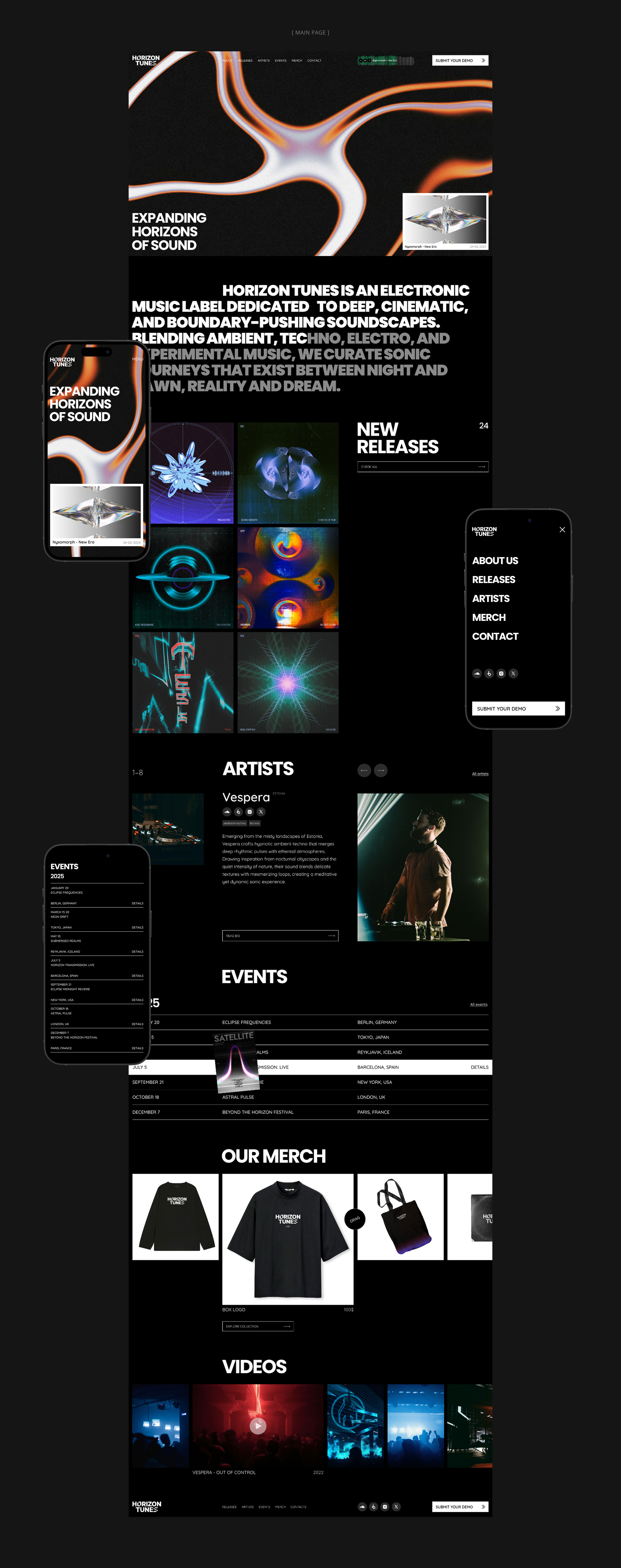 UX/UI дизайн сайта для музыкального лейбла — Изображение №2 — Интерфейсы, Брендинг на Dprofile