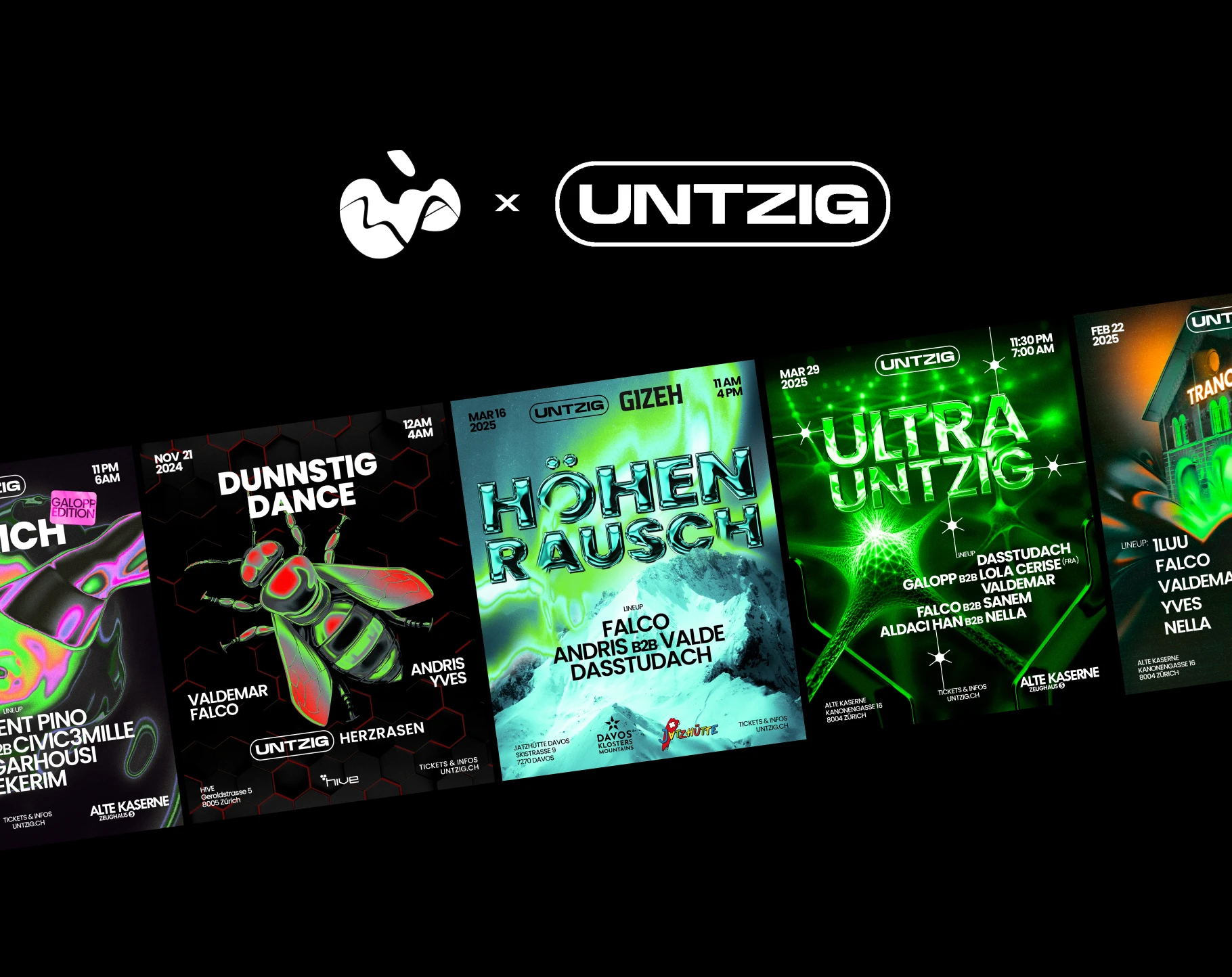 Party flyers for UNTZIG techno events — Изображение №1 — Графика на Dprofile