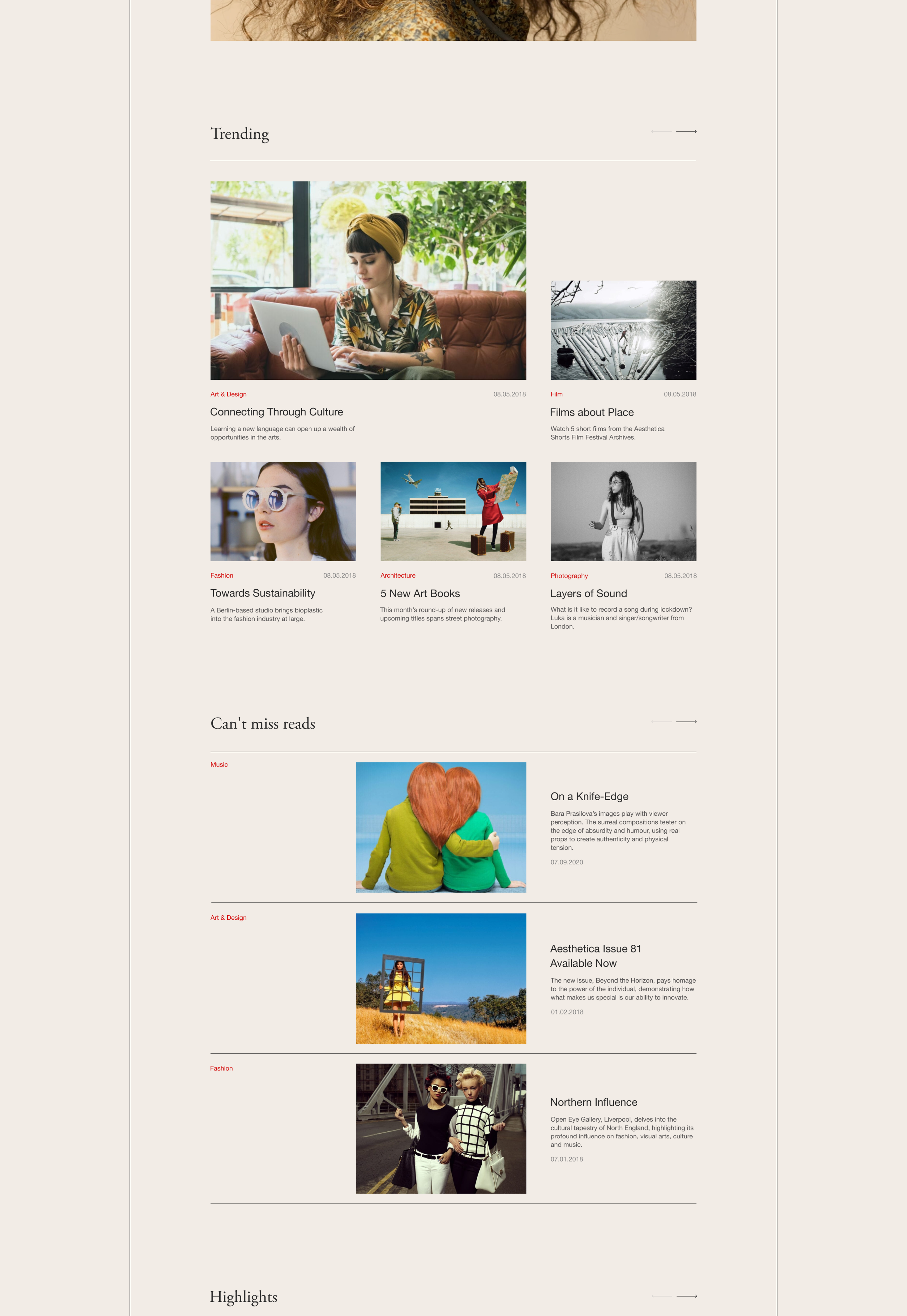 Aesthetica. Art and culture magazine — Изображение №4 — Интерфейсы, Графика на Dprofile