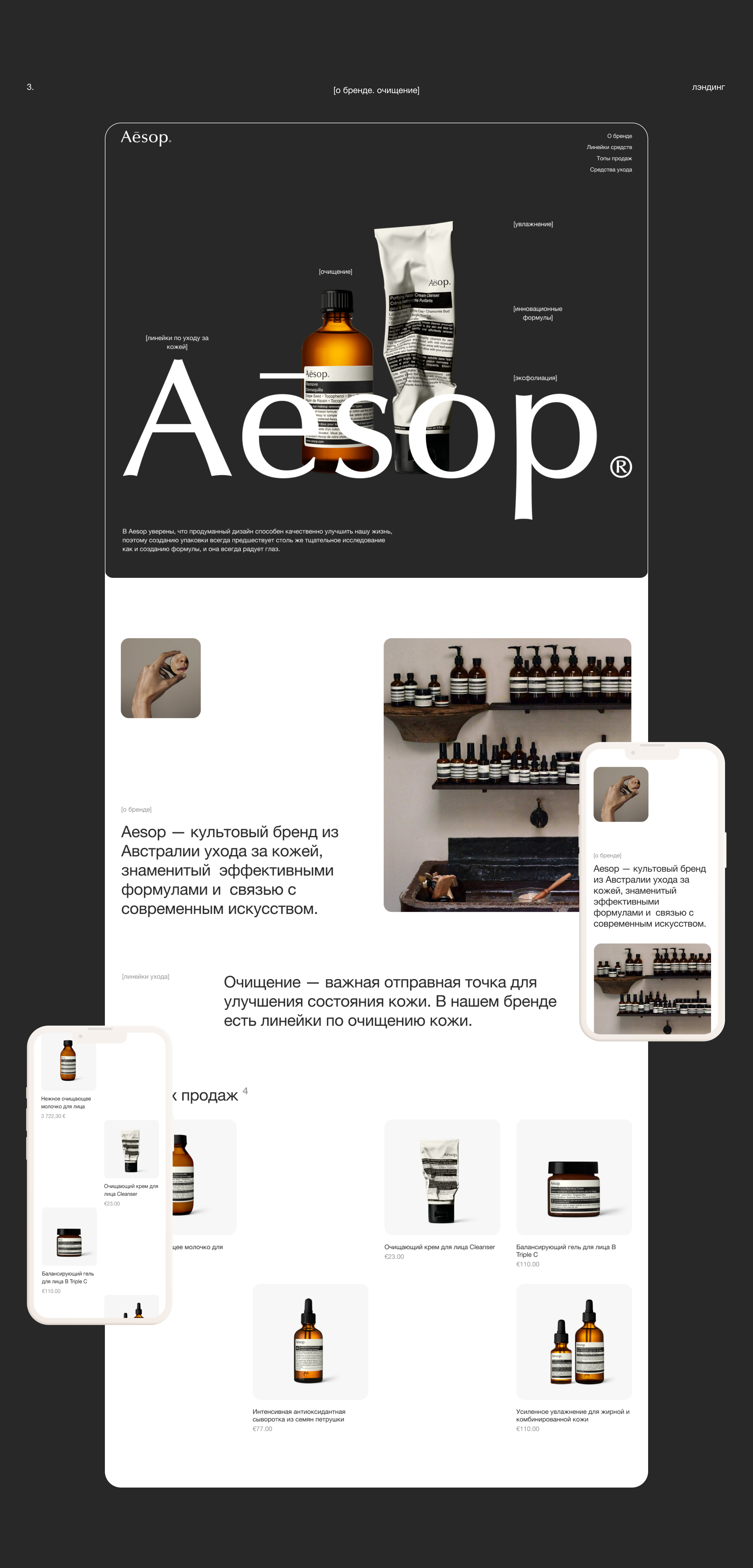 Aesop. Концепт для косметического бренда — Изображение №4 — Интерфейсы на Dprofile