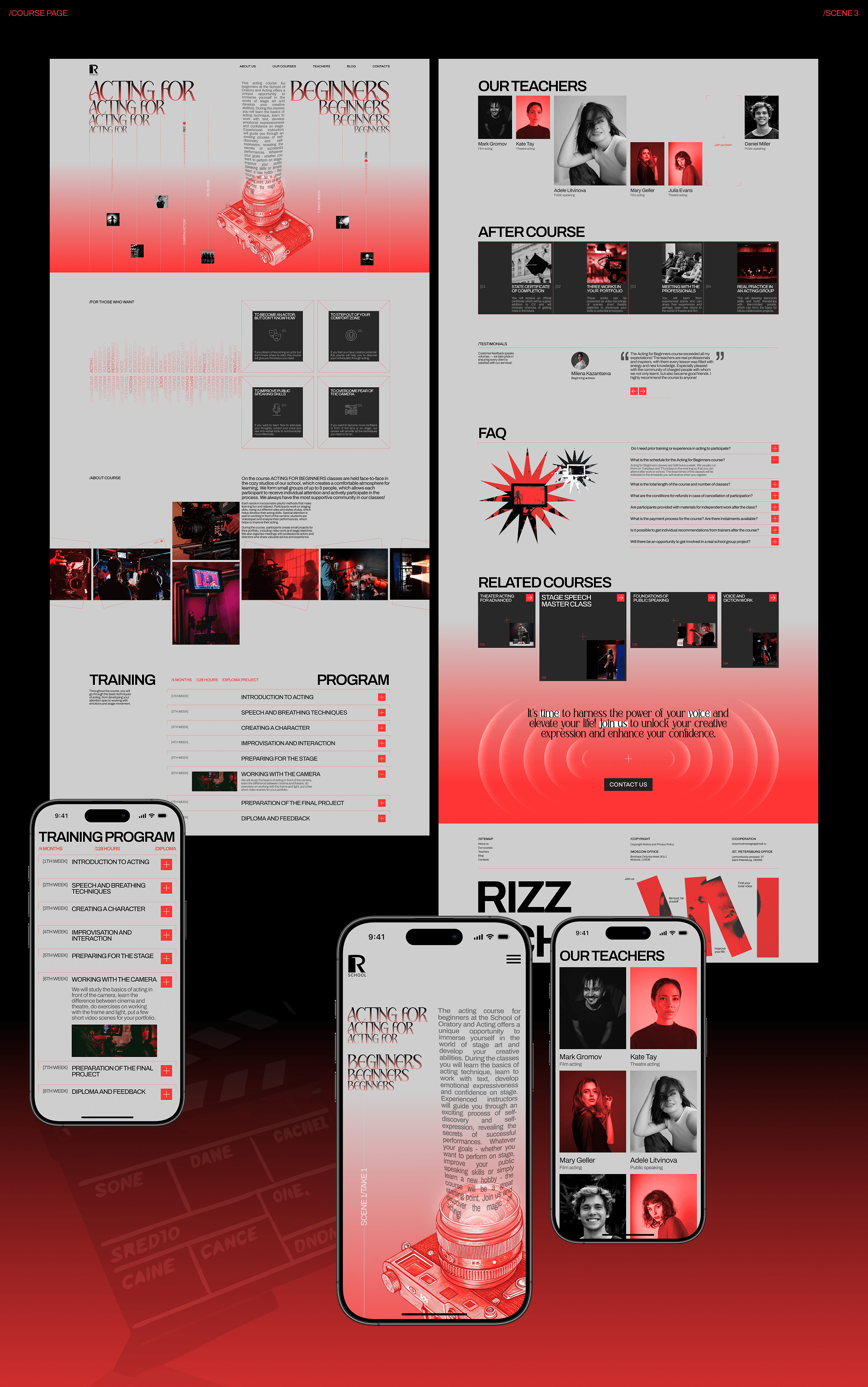 Rizz School | Corporate website — Изображение №7 — Интерфейсы, Брендинг на Dprofile