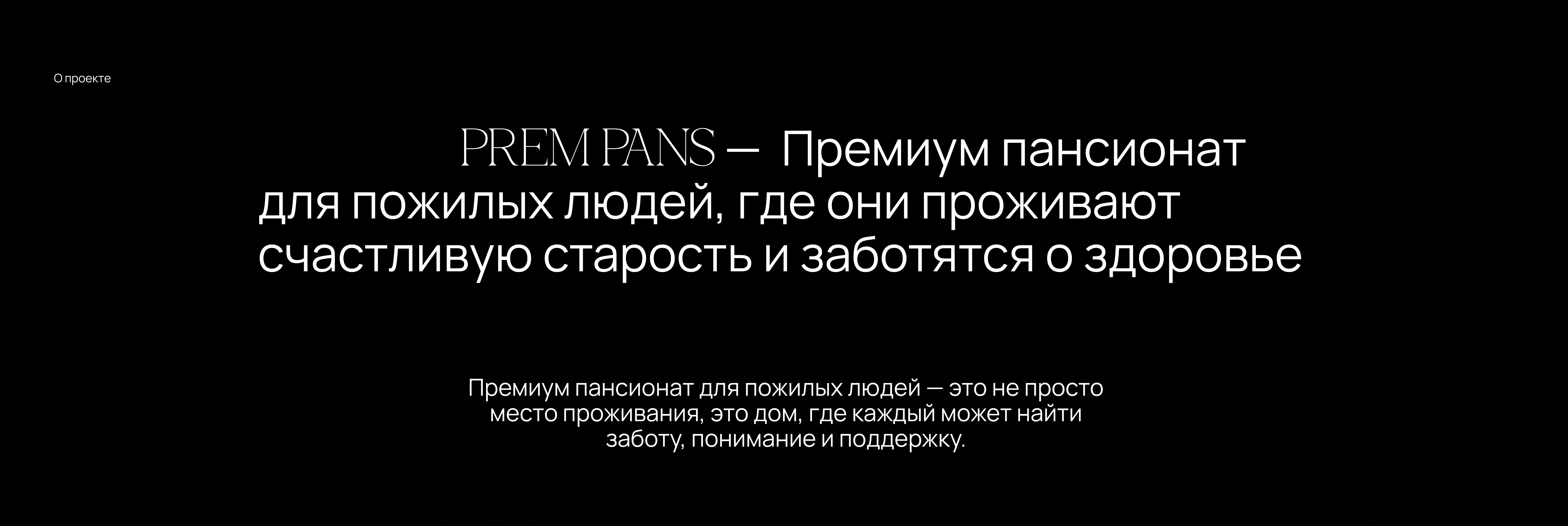 Лендинг для премиум пансионата - PREMSANS — Изображение №2 — Интерфейсы на Dprofile
