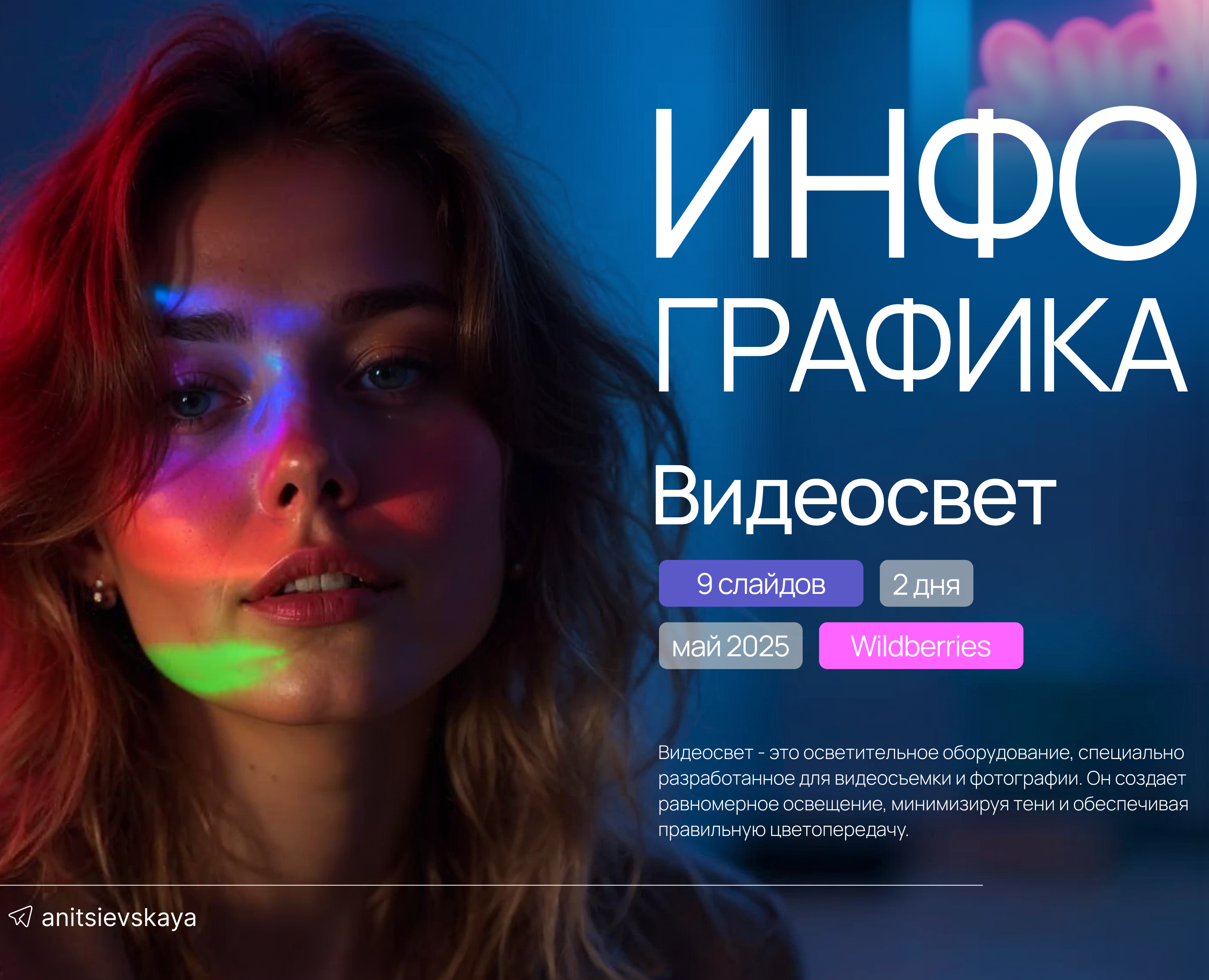 Инфографика, дизайн карточек Wildberries| Видеосвет — Графика на Dprofile