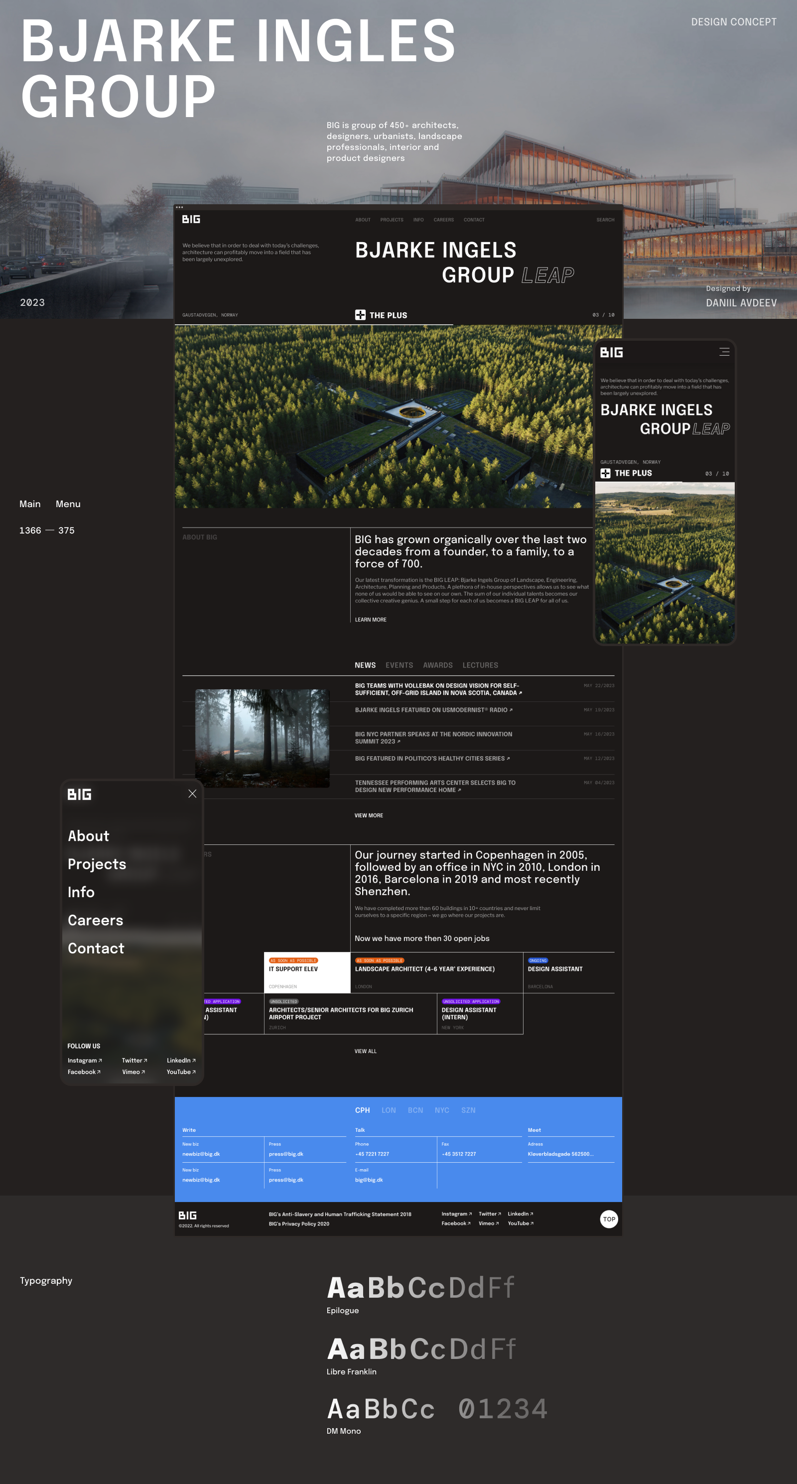 Bjarke Ingels Group — Concept Website — Изображение №1 — Интерфейсы на Dprofile