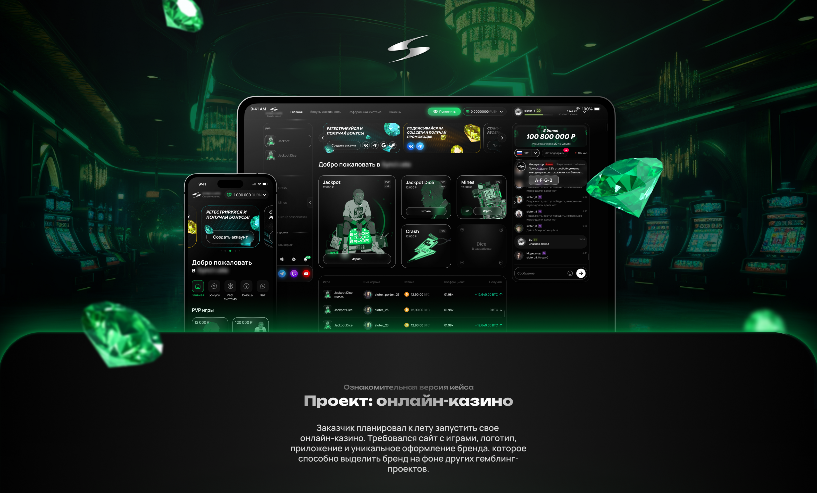 Полная разработка Онлайн-казино|Фирменный стиль|Логотип — Изображение №1 — Интерфейсы, Брендинг на Dprofile