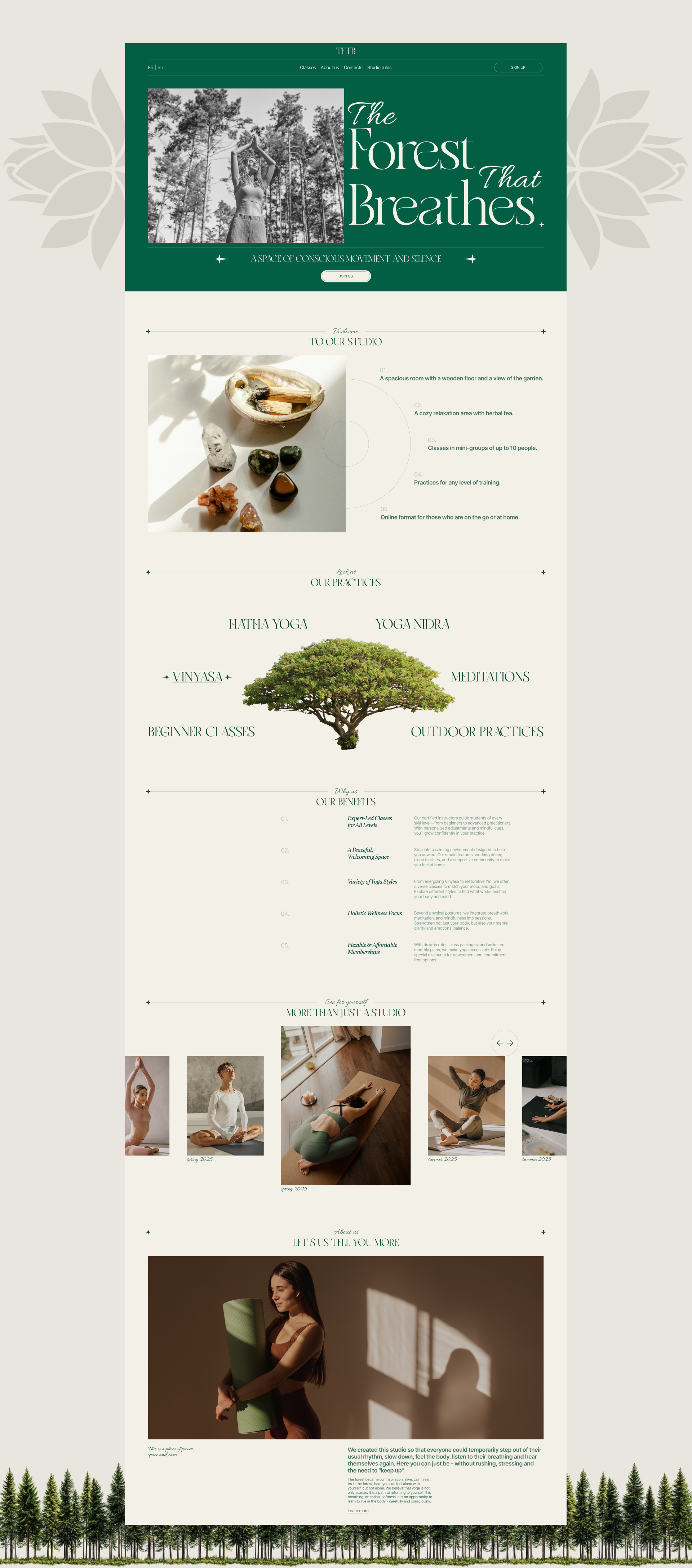 The Forest That Breathes | yoga studio design concept — Изображение №4 — Интерфейсы на Dprofile