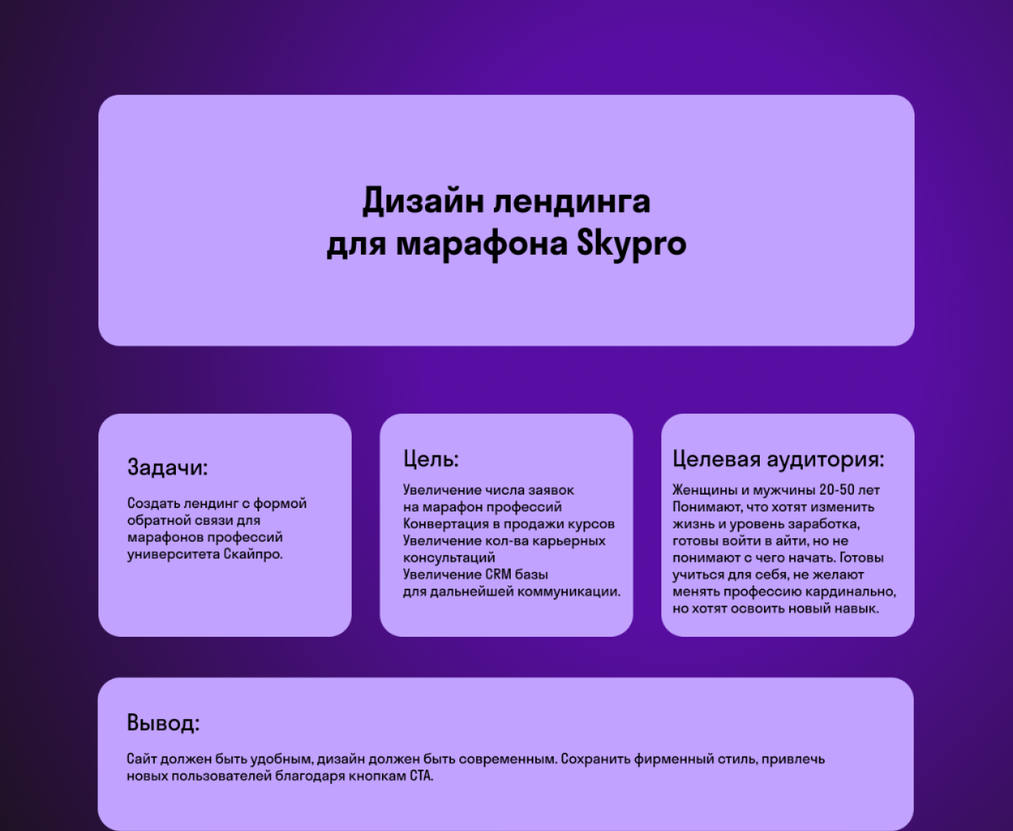 Дизайн лендинга для марафона Skypro — Изображение №2 — Интерфейсы, Брендинг на Dprofile