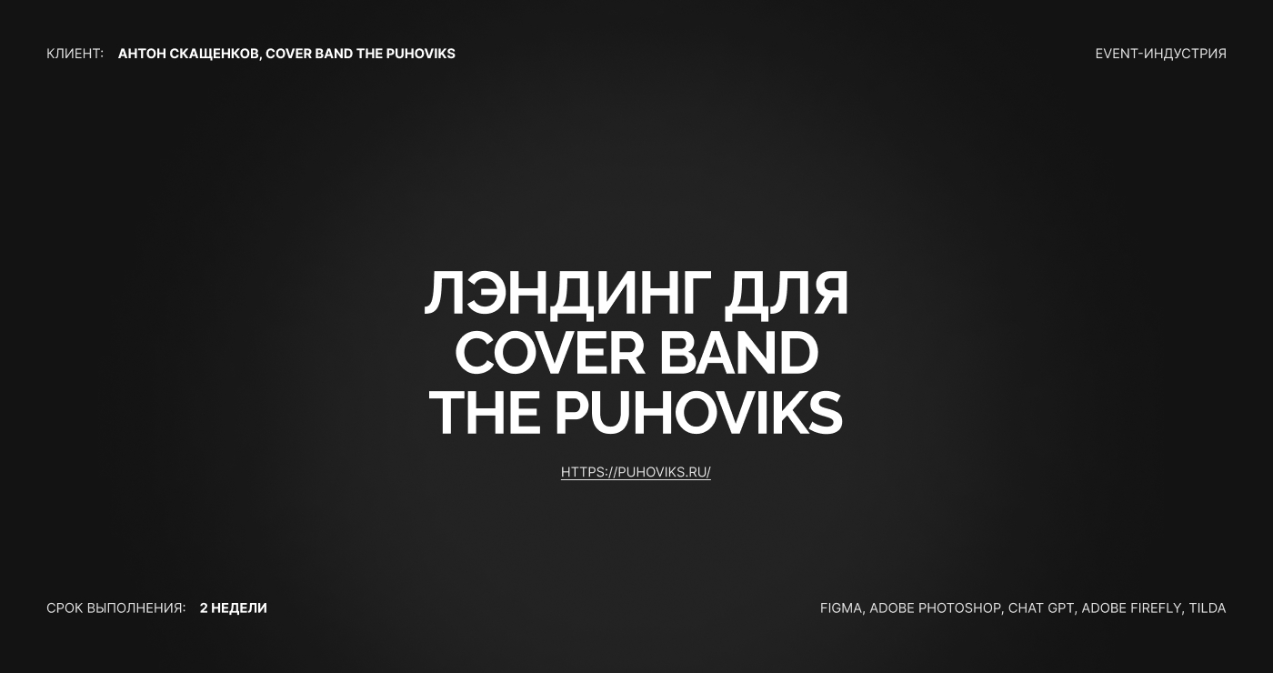 Лэндинг для cover band — Изображение №1 — Интерфейсы, Иллюстрация на Dprofile