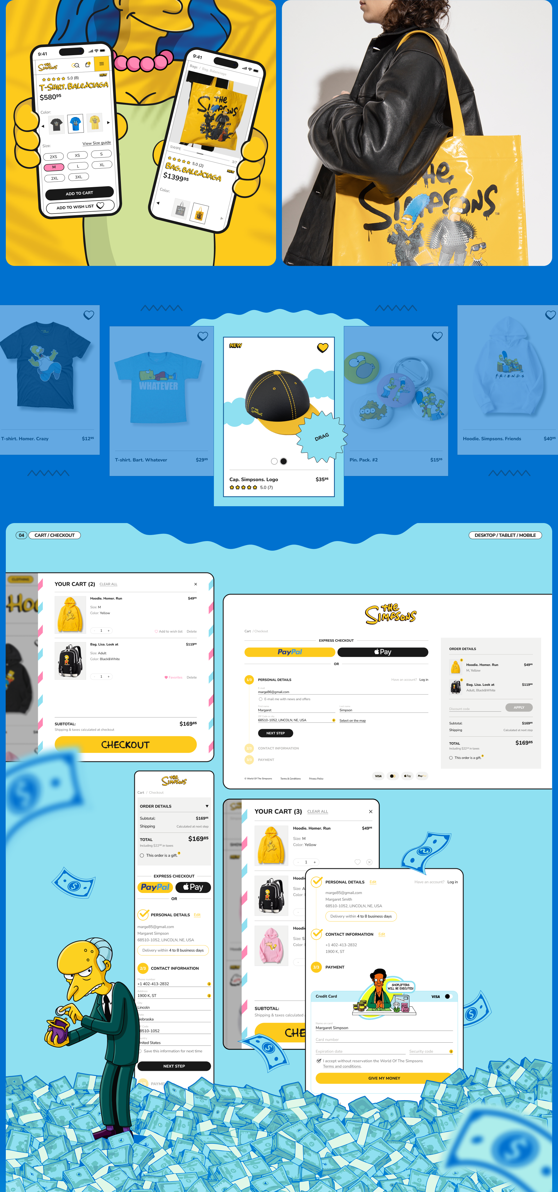 THE SIMPSONS - Fan Shop — Изображение №8 — Интерфейсы, Анимация на Dprofile