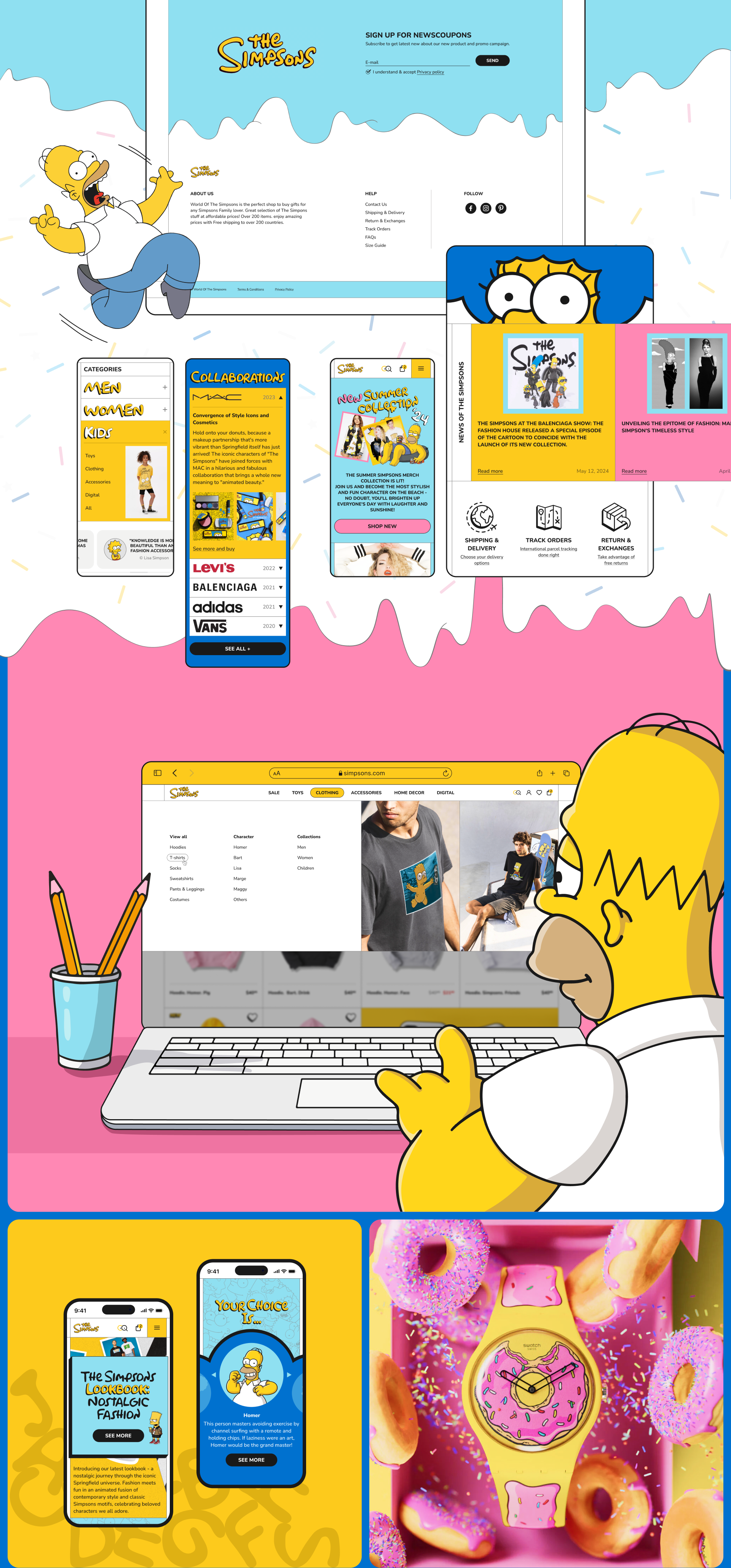 THE SIMPSONS - Fan Shop — Изображение №4 — Интерфейсы, Анимация на Dprofile